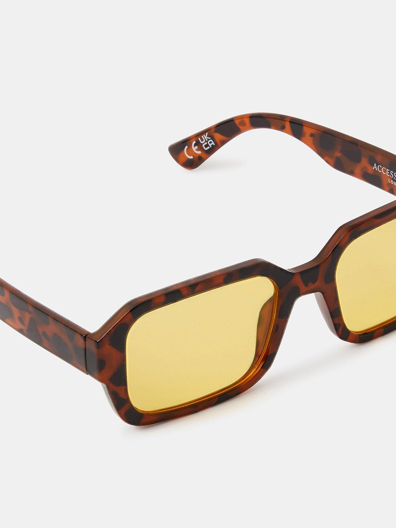 Image 3 of 3 of Accessorize Retro Tort Square Sunglasses