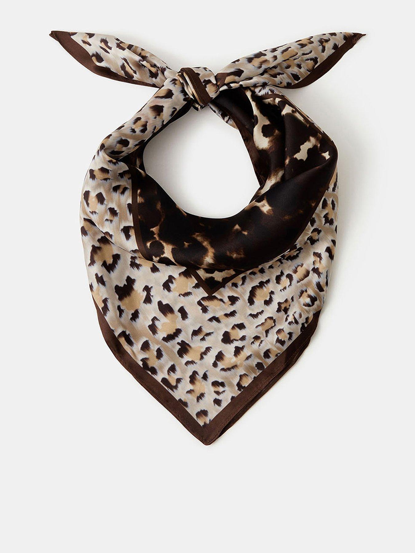 Image 1 of 3 of Accessorize Animal Print Square Satin Scarf