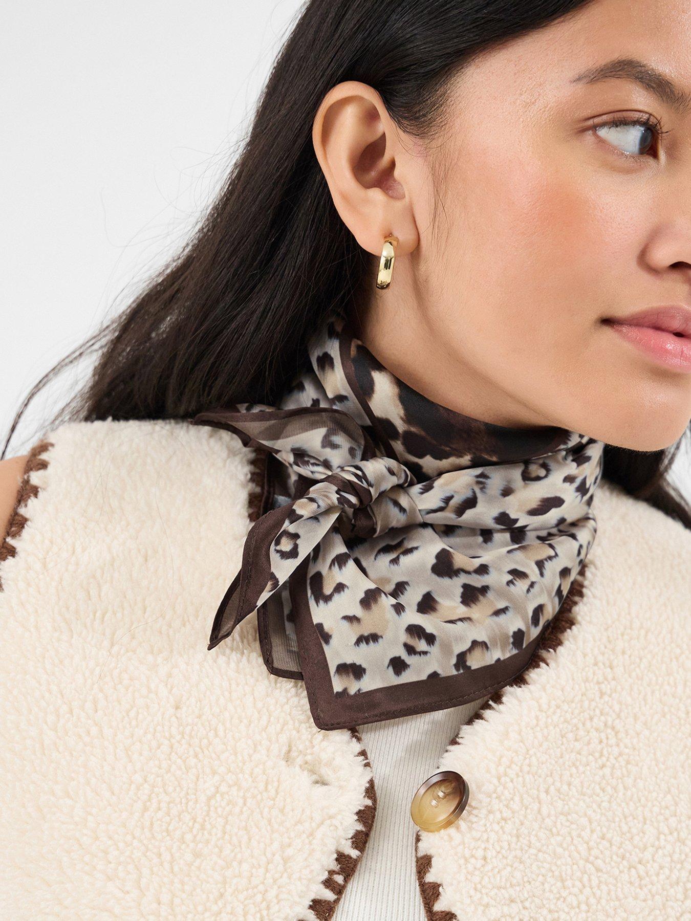 Image 2 of 3 of Accessorize Animal Print Square Satin Scarf