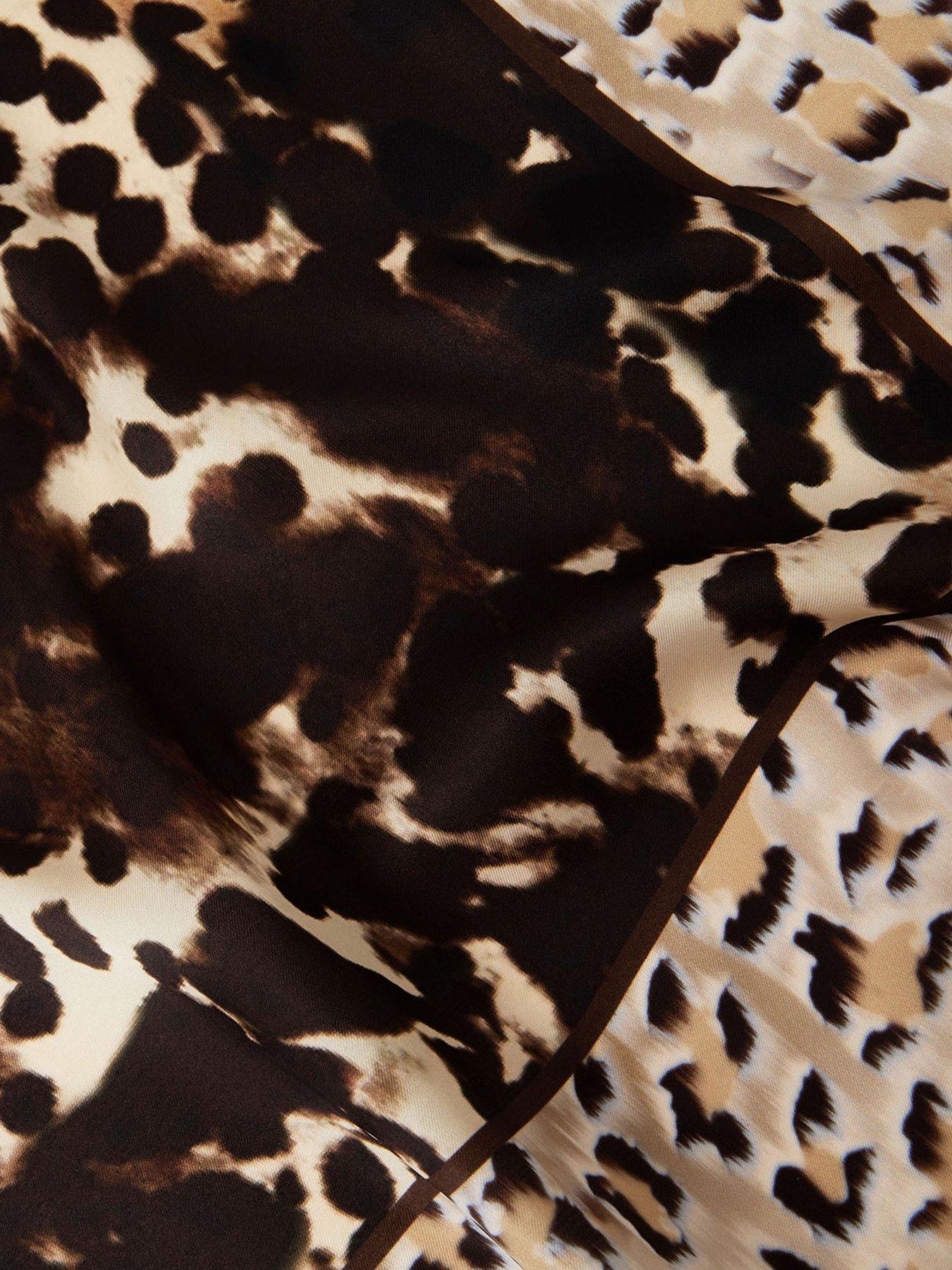 Image 3 of 3 of Accessorize Animal Print Square Satin Scarf