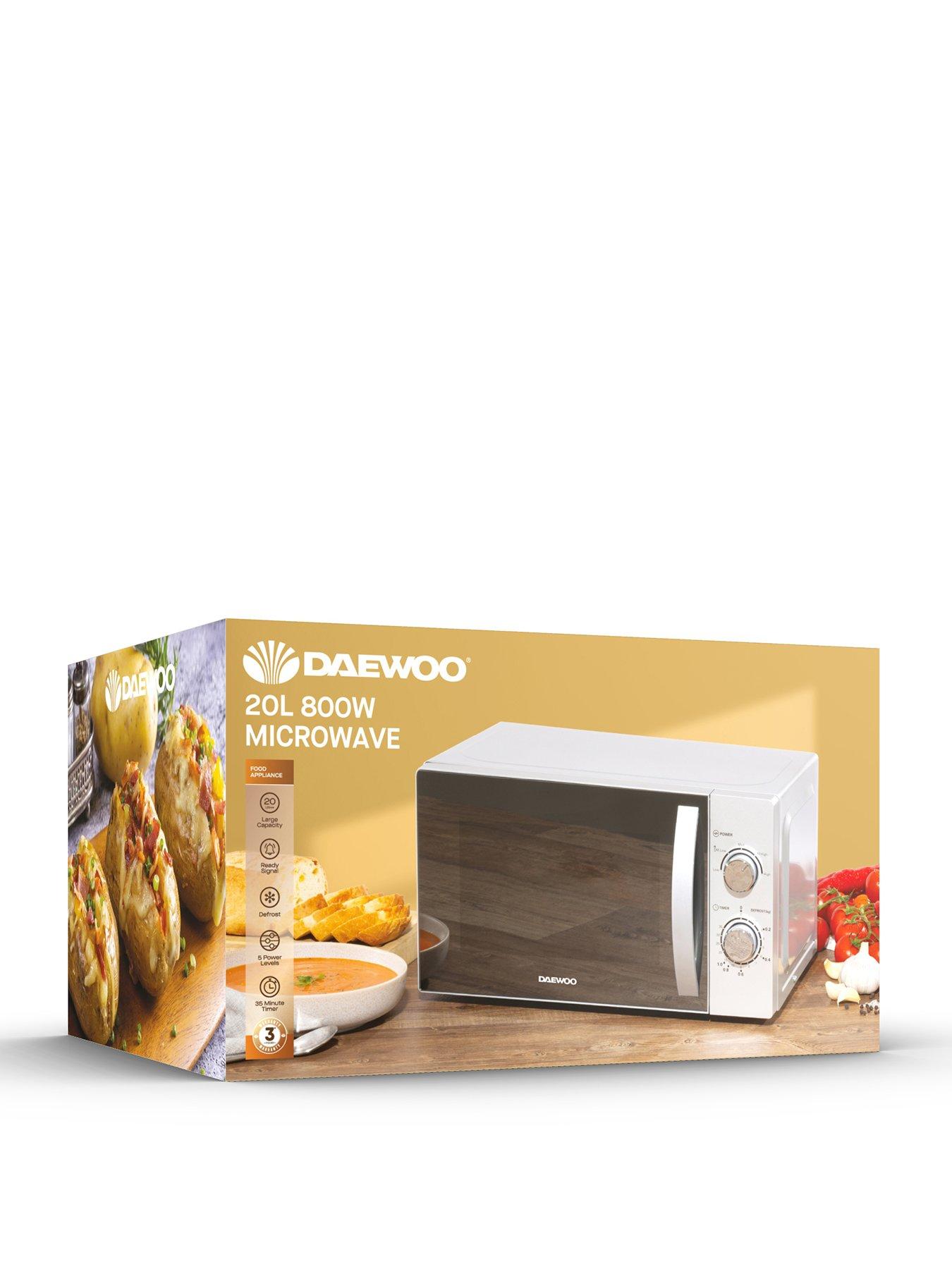 Daewoo New 800W 20L Capacity Microwave - Silver