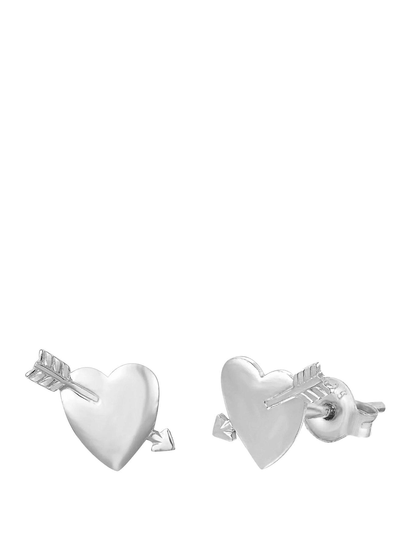 the-love-collection-sterling-silver-heart-with-arrow-stud-earrings