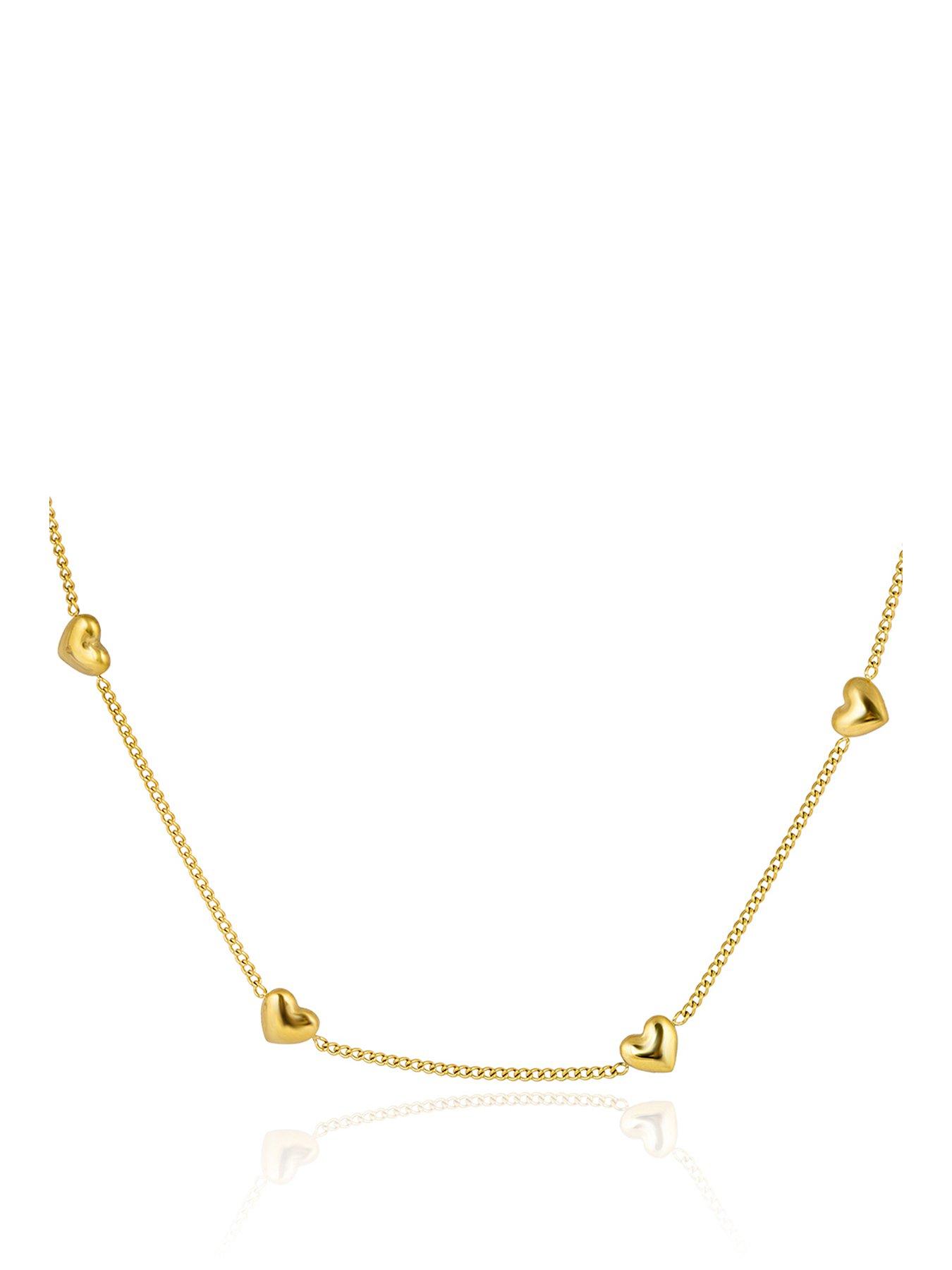 the-love-collection-gold-plated-stainless-steel-multi-heart-necklace