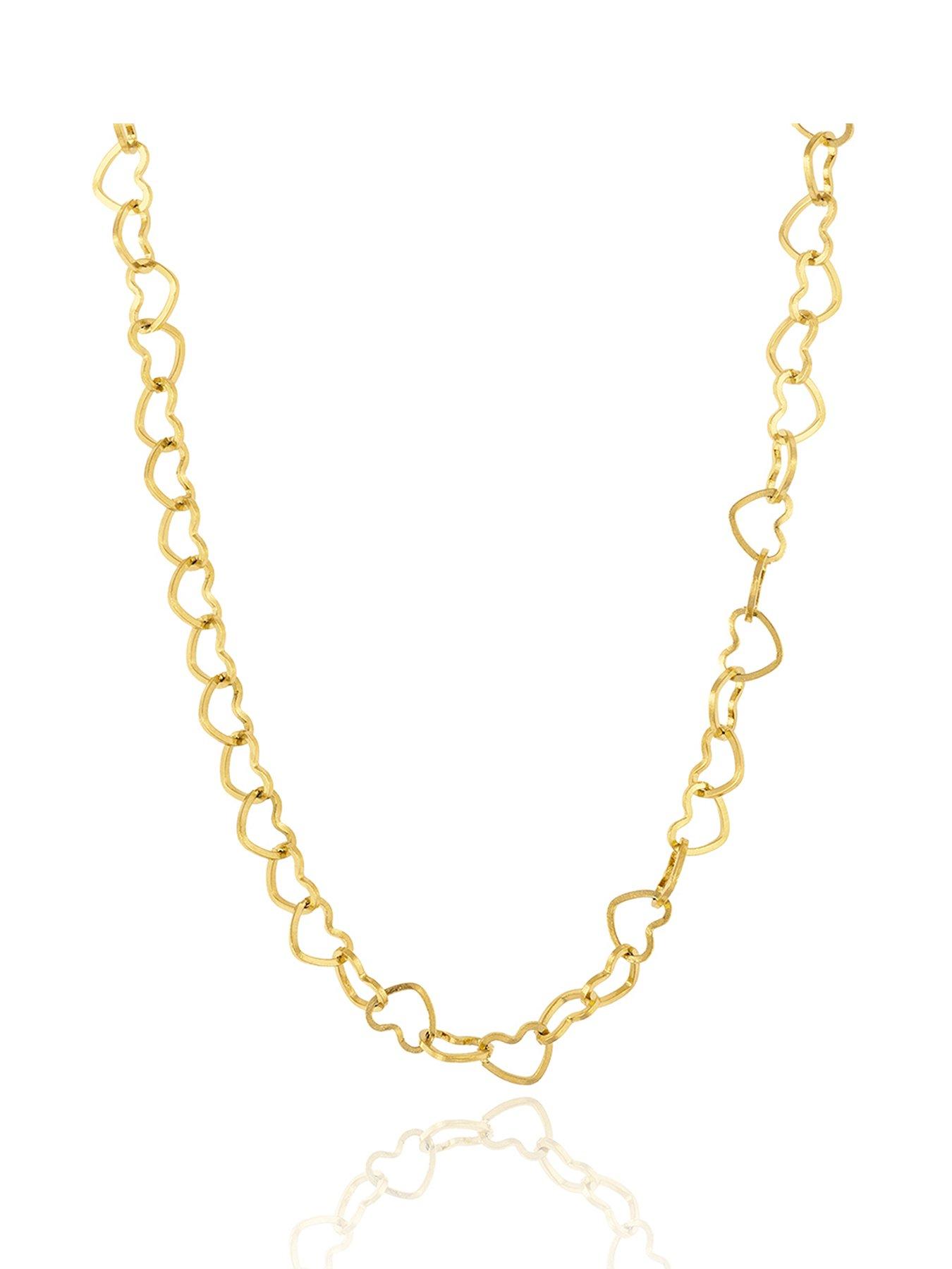 the-love-collection-gold-plated-stainless-steel-linked-heart-necklace