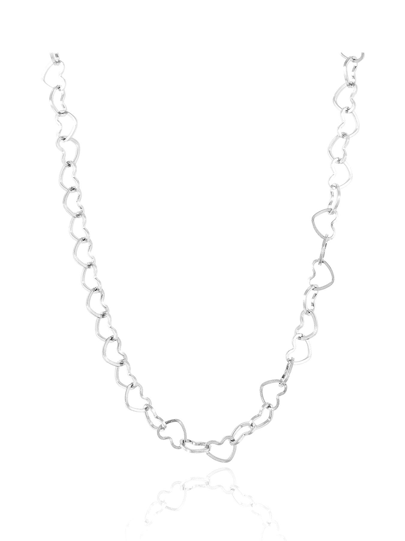the-love-collection-stainless-steel-linked-heart-necklace