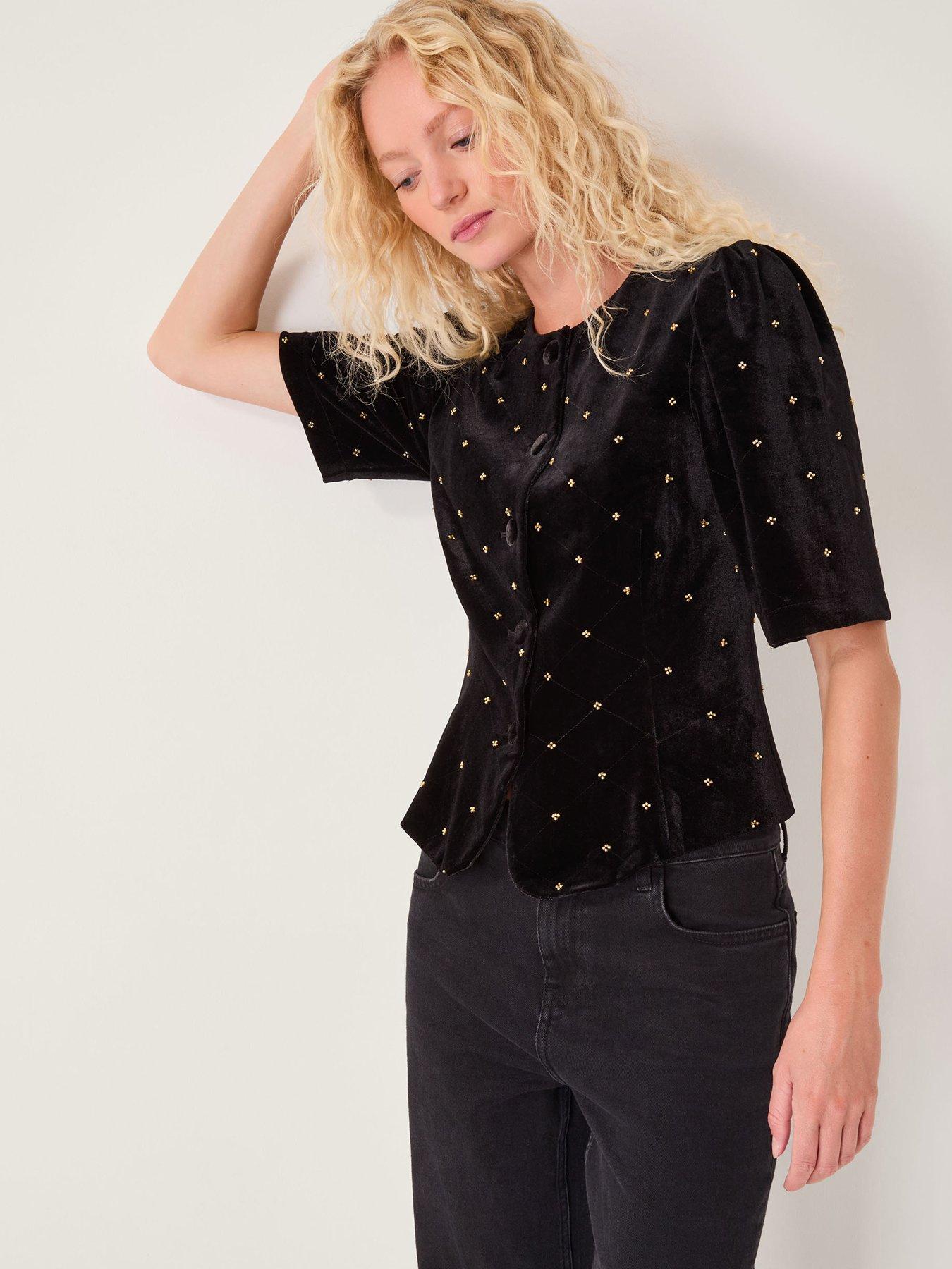 monsoon-emma-embellished-velvet-top-black