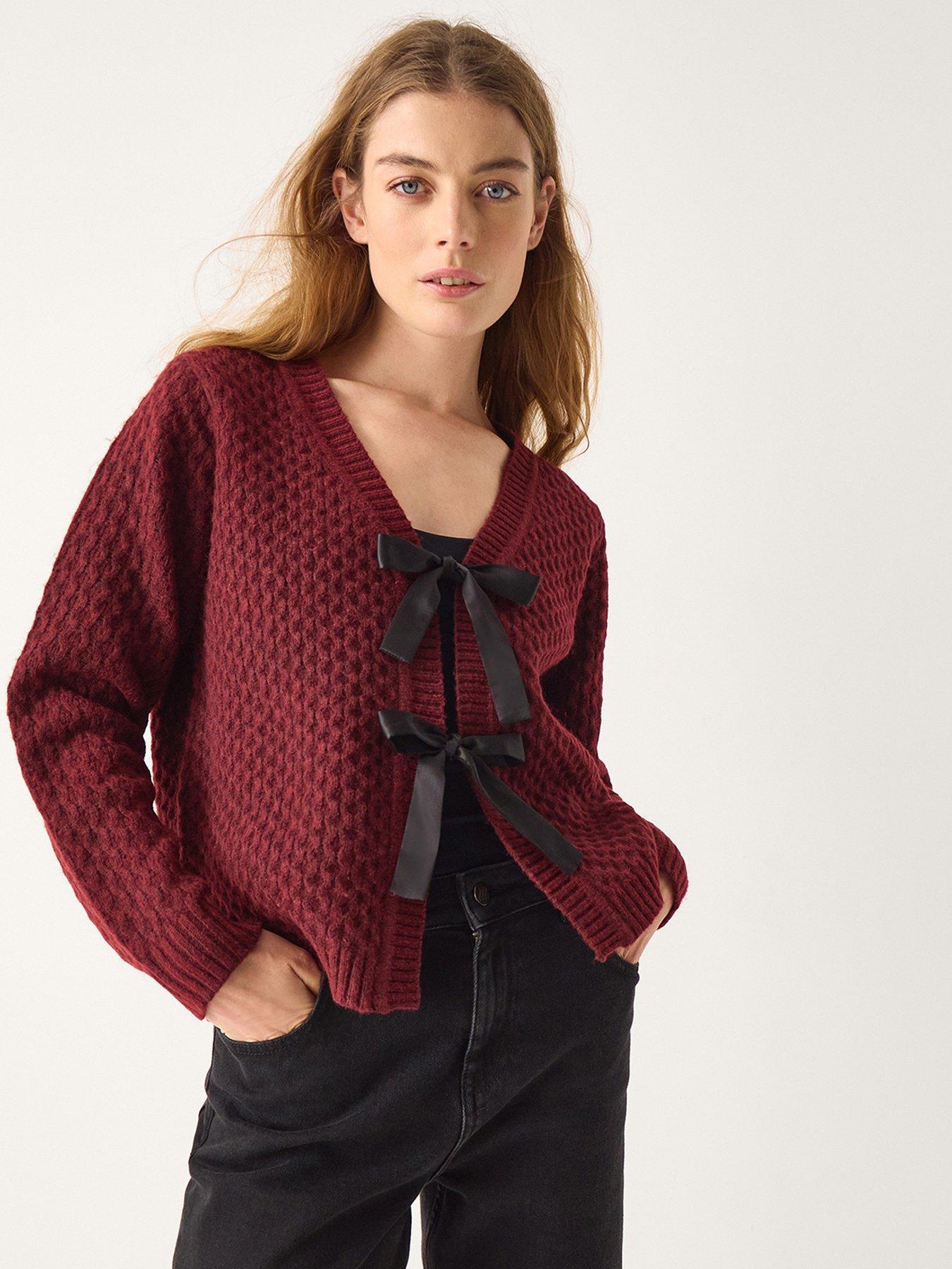 Monsoon Tina Tie Cardigan - Red
