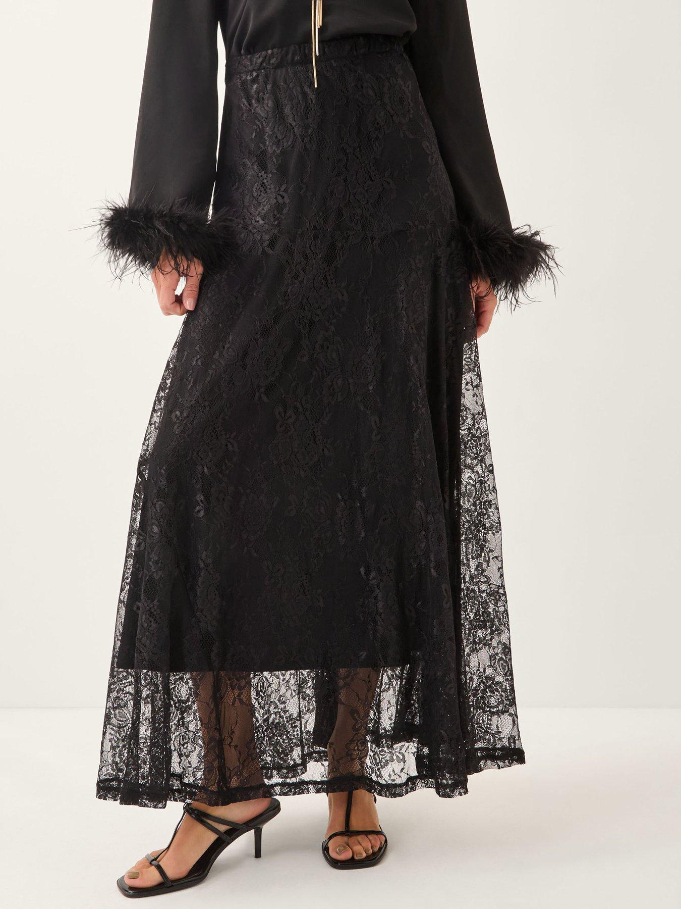 Monsoon Luna Lace Maxi Skirt - Black