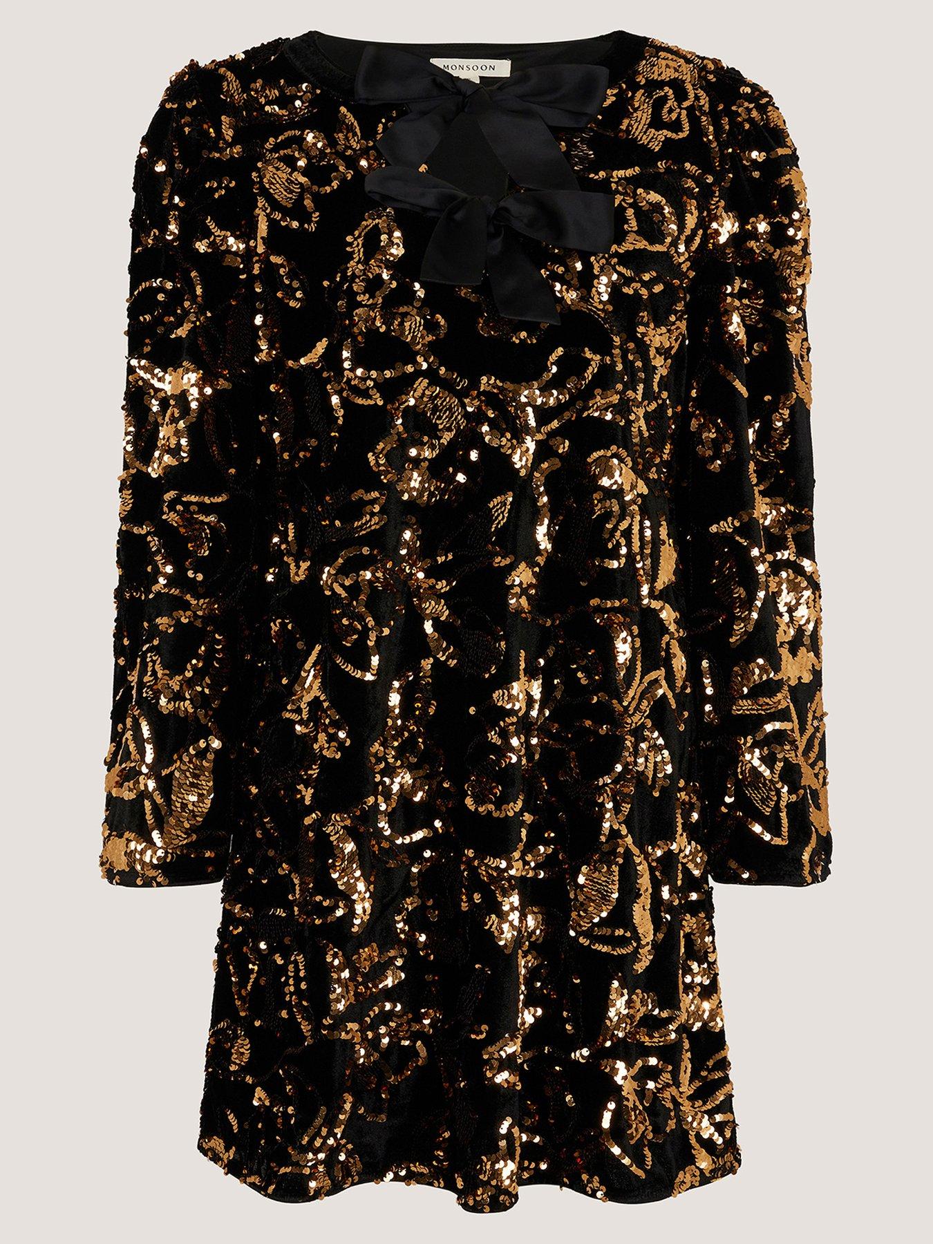 Monsoon Shola Sequin Tunic Dress - Black | Very Ireland