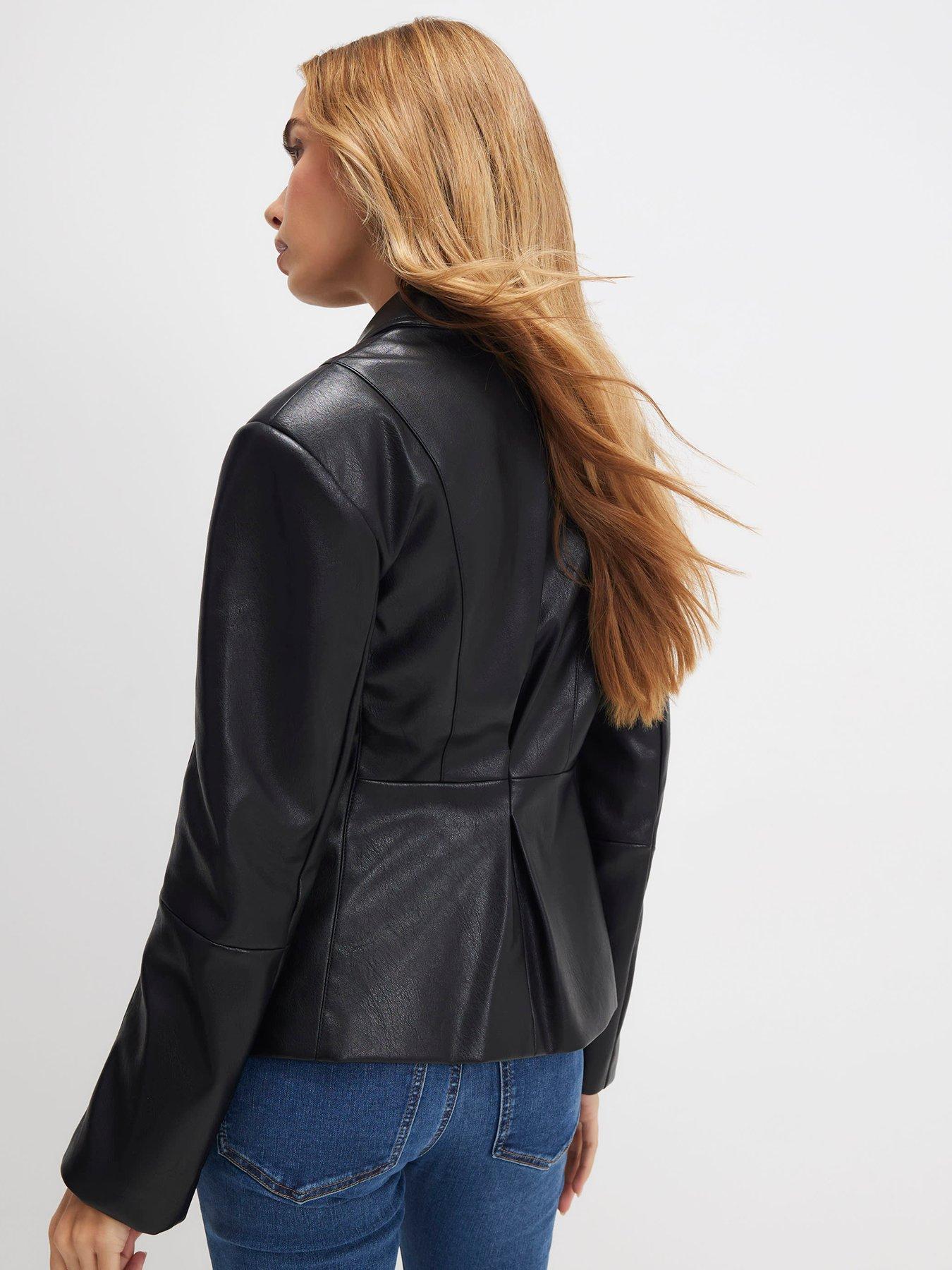 river-island-fitted-faux-leather-blazer-blackstillFront