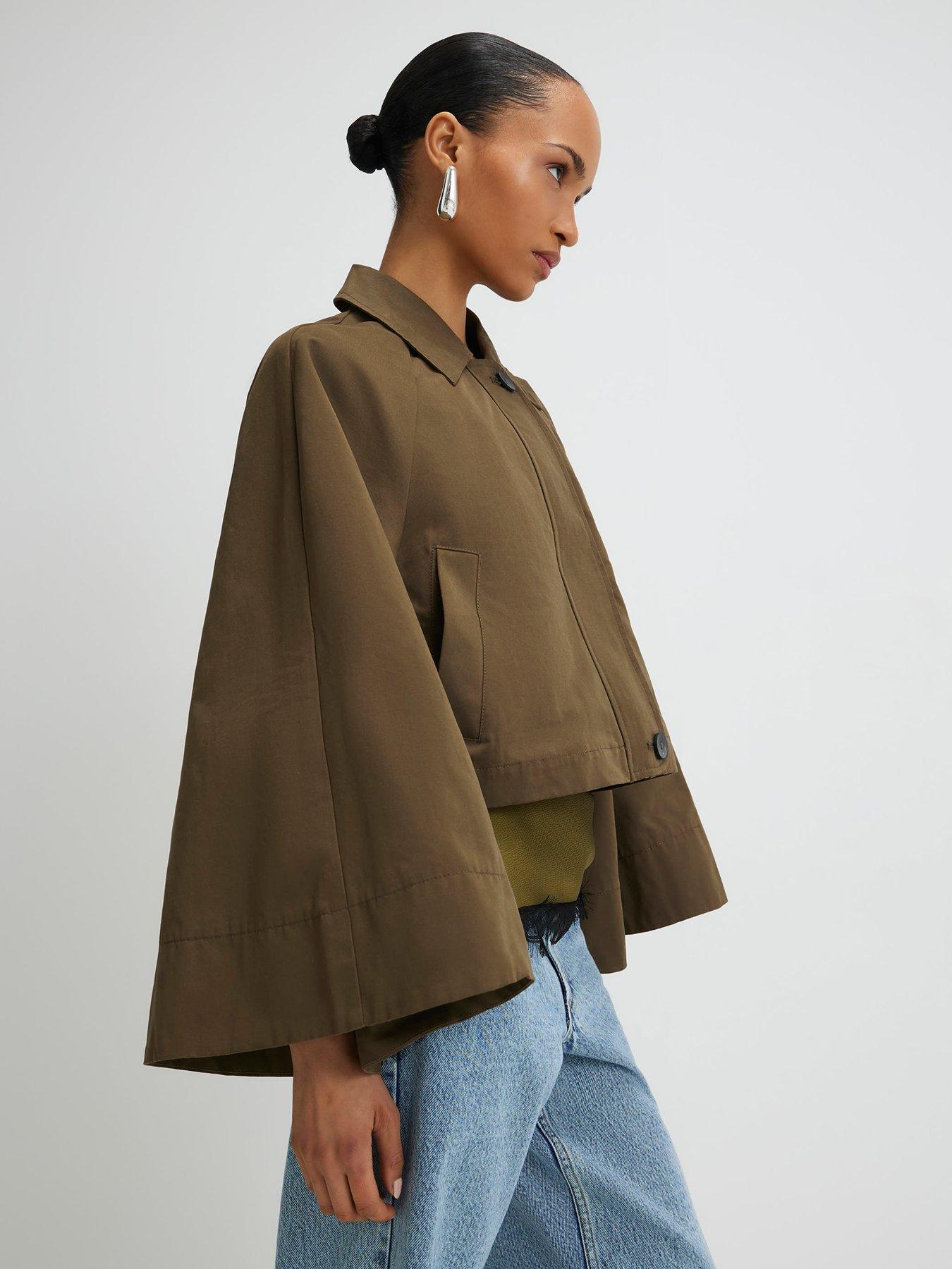 Image 3 of 4 of River Island Batwing Sleeve Barn Jacket - Green