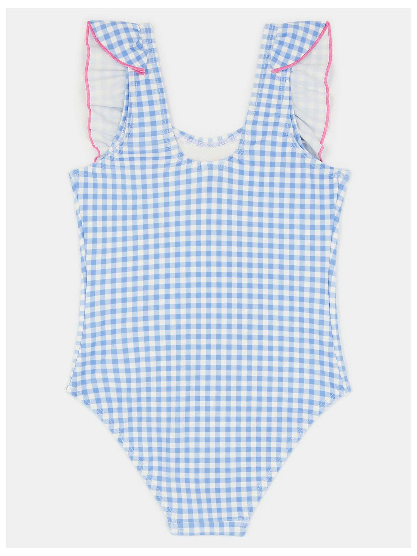 Image 2 of 3 of Accessorize Girls Gingham Cherry Swimsuit - Blue