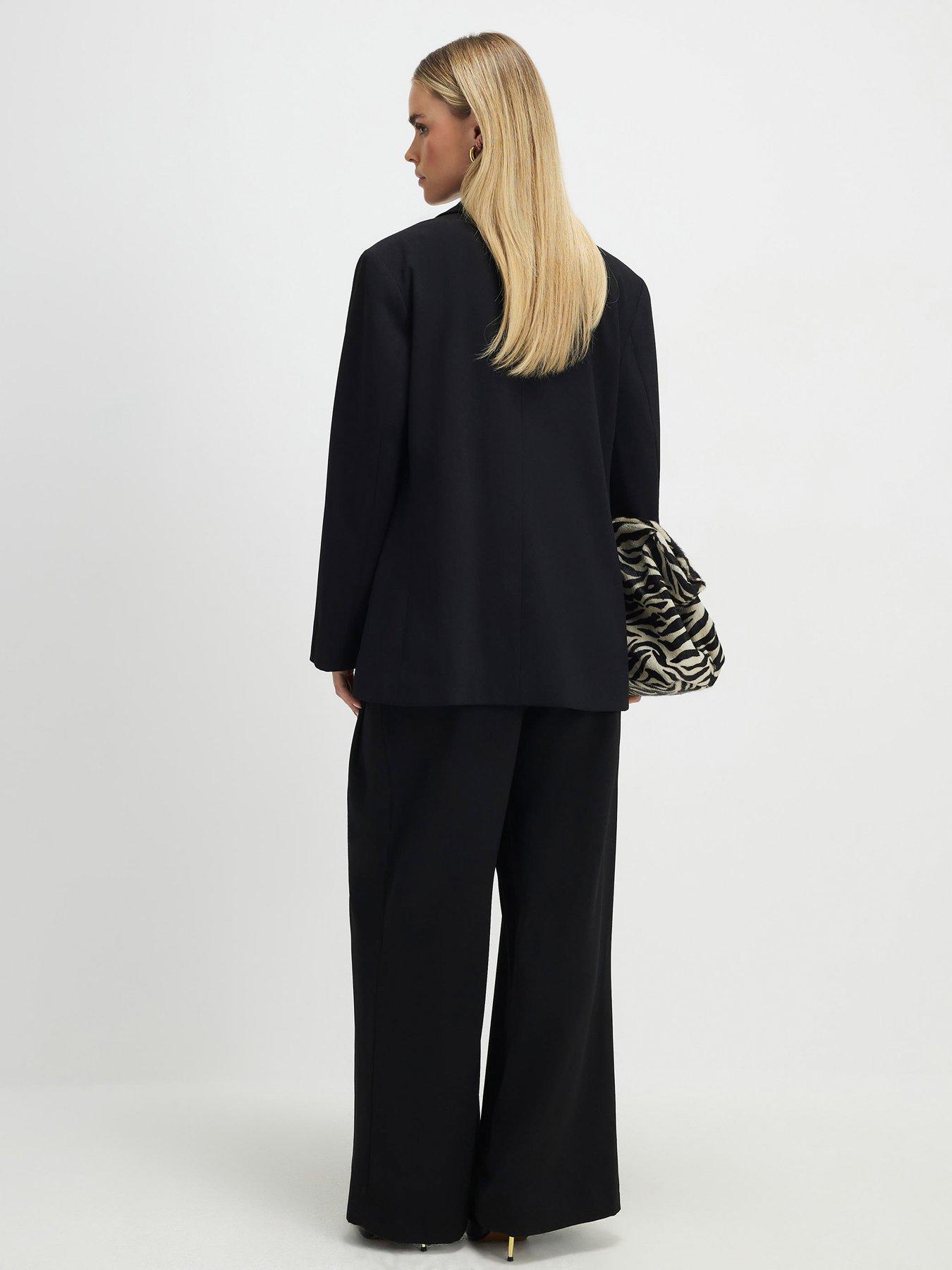 Image 2 of 4 of River Island Wide Leg Trouser - Black