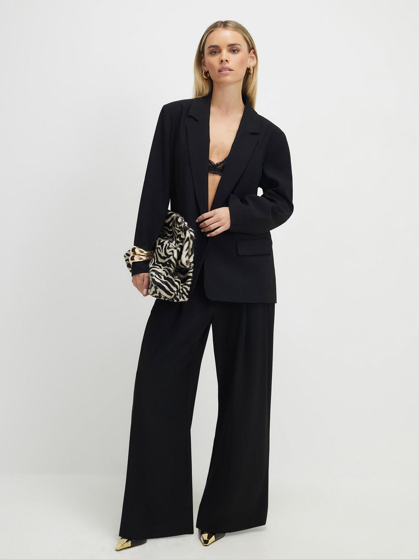 Image 3 of 4 of River Island Wide Leg Trouser - Black