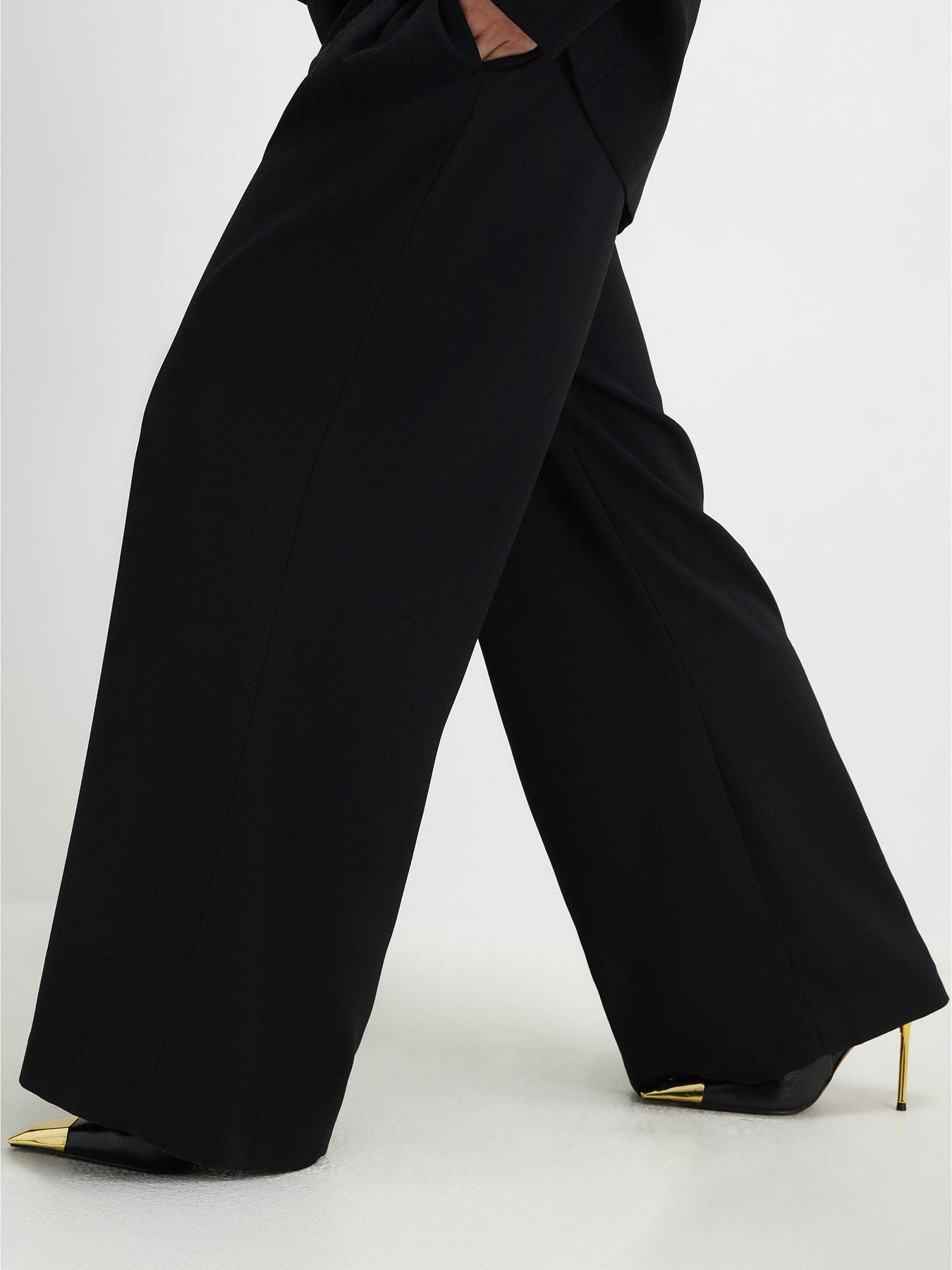 Image 4 of 4 of River Island Wide Leg Trouser - Black
