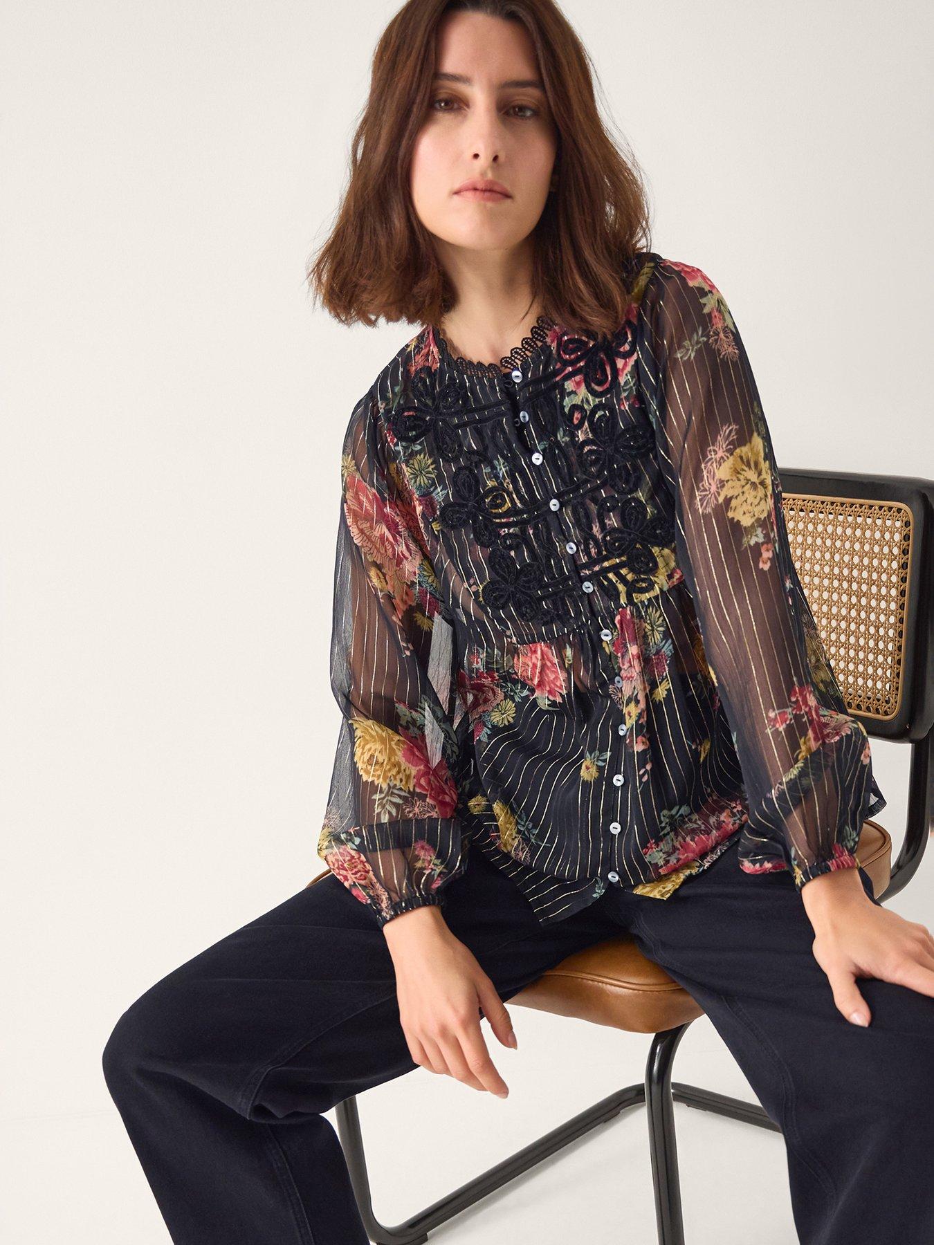 monsoon-azami-floral-stripe-lurex-top-black