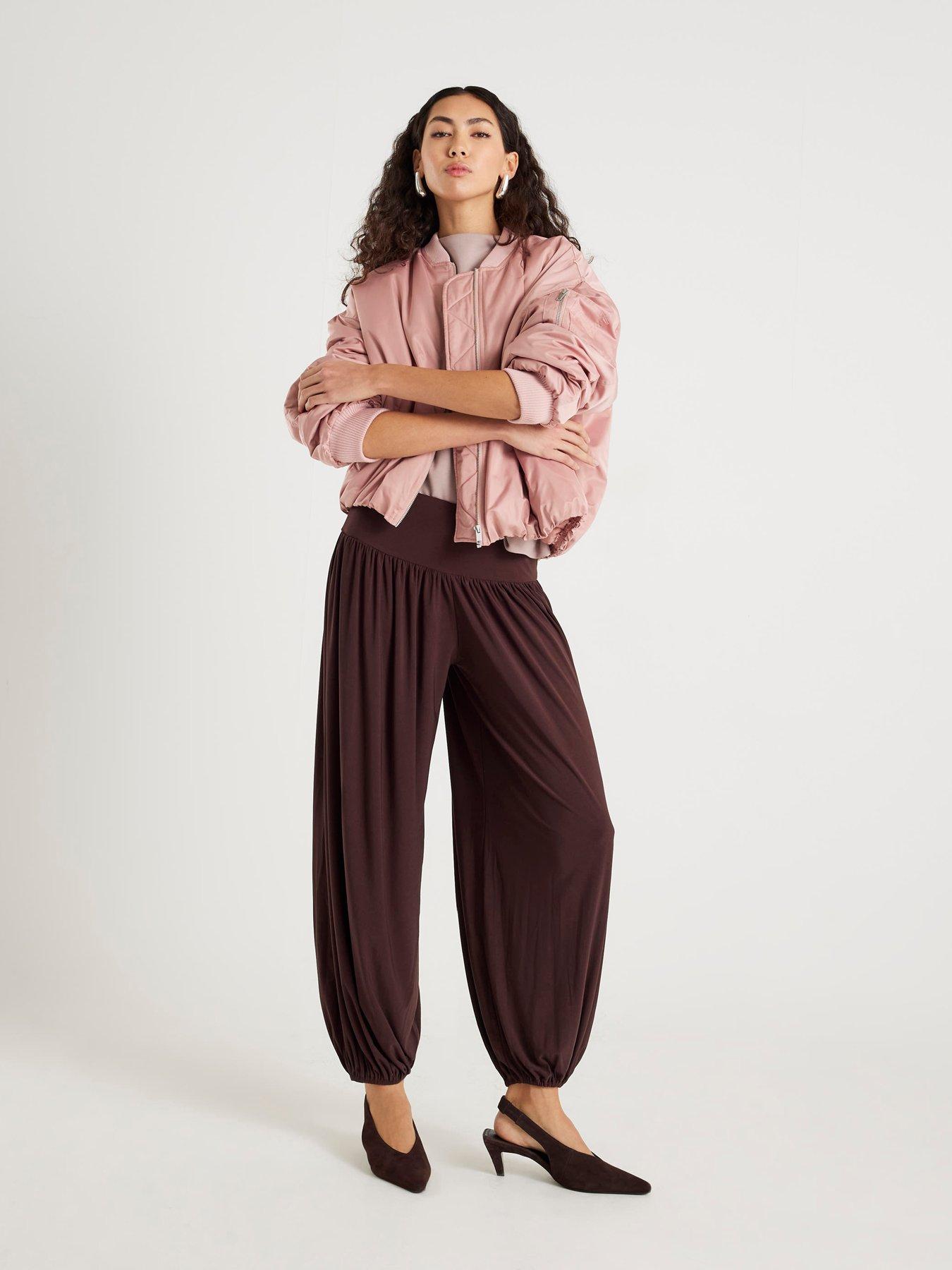 River Island Balloon Leg Trousers - Brown