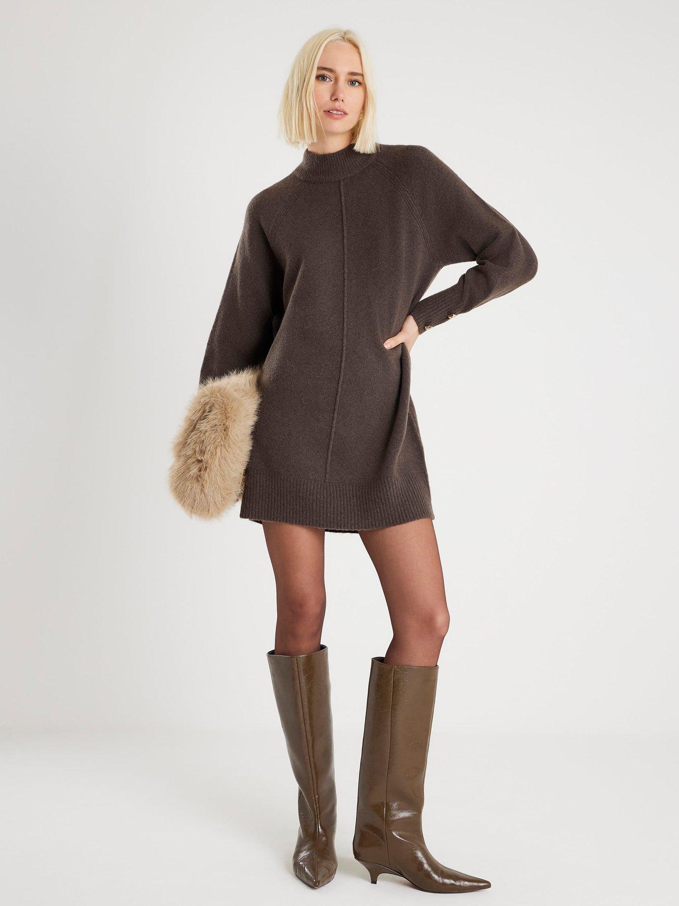 River Island Cosy Jumper Dress - Brown