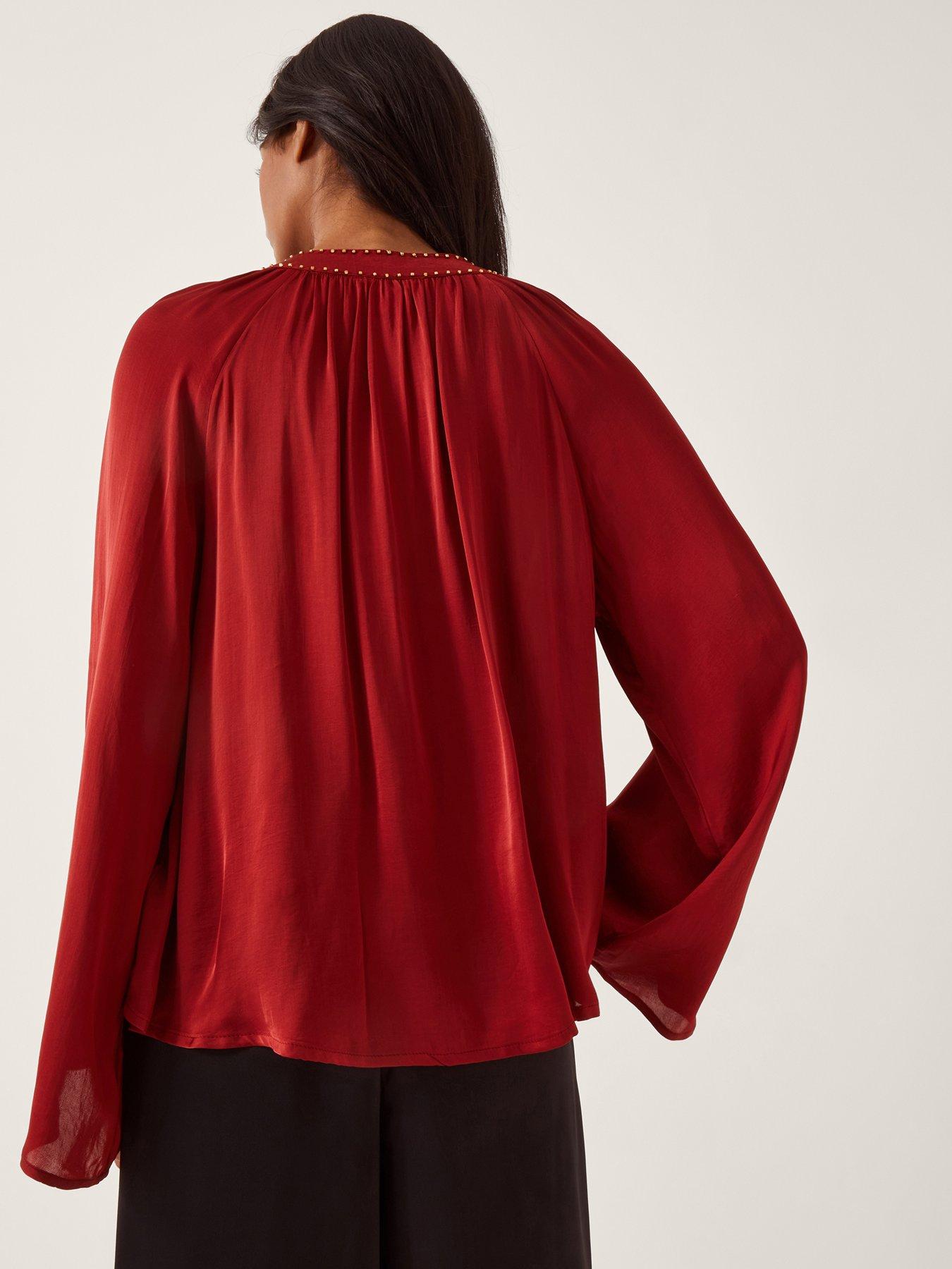 monsoon-arlette-frill-satin-blouse-redstillFront