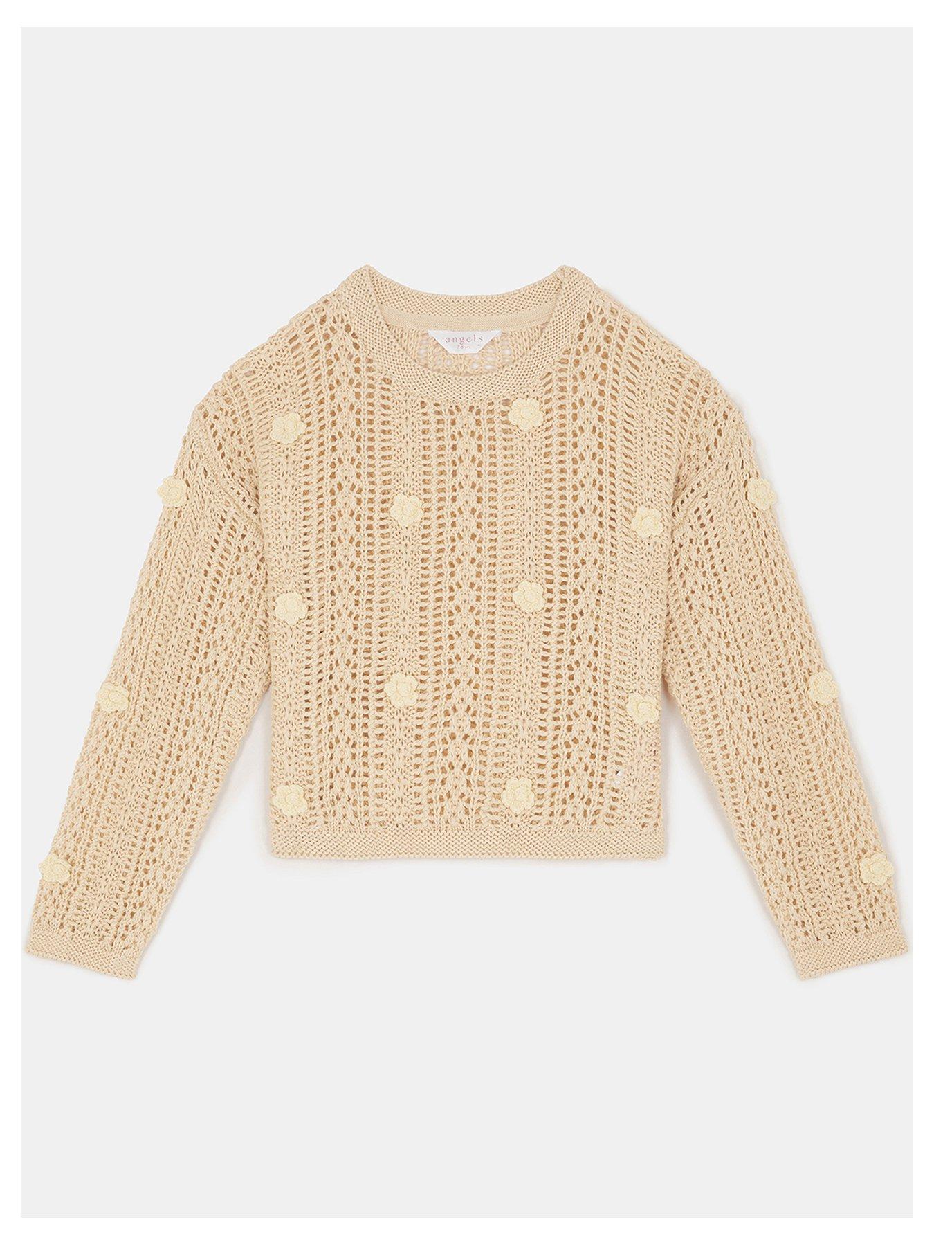 Accessorize Girls Flower Applique Jumper - Beige