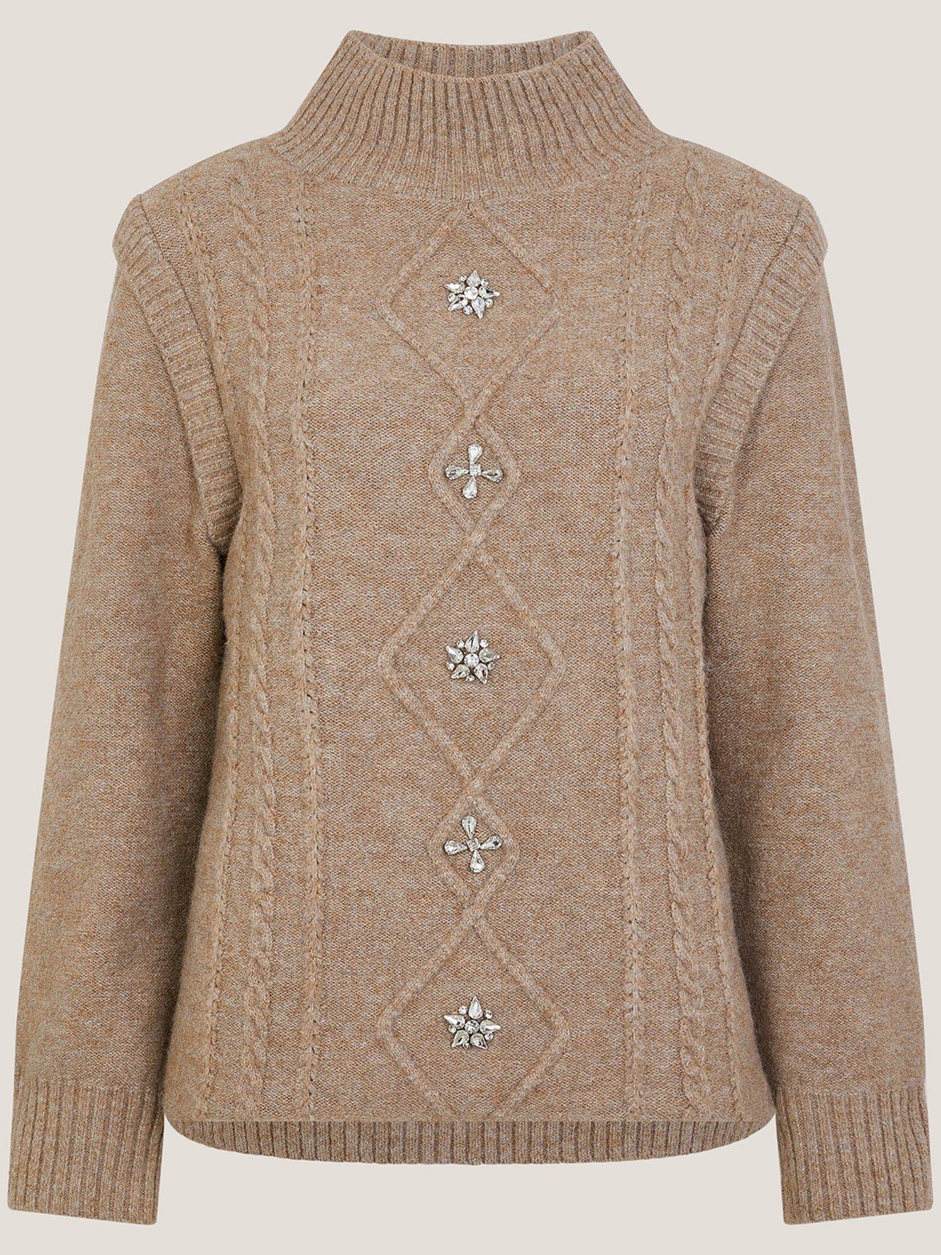 monsoon-candice-cable-jumper-browndetail