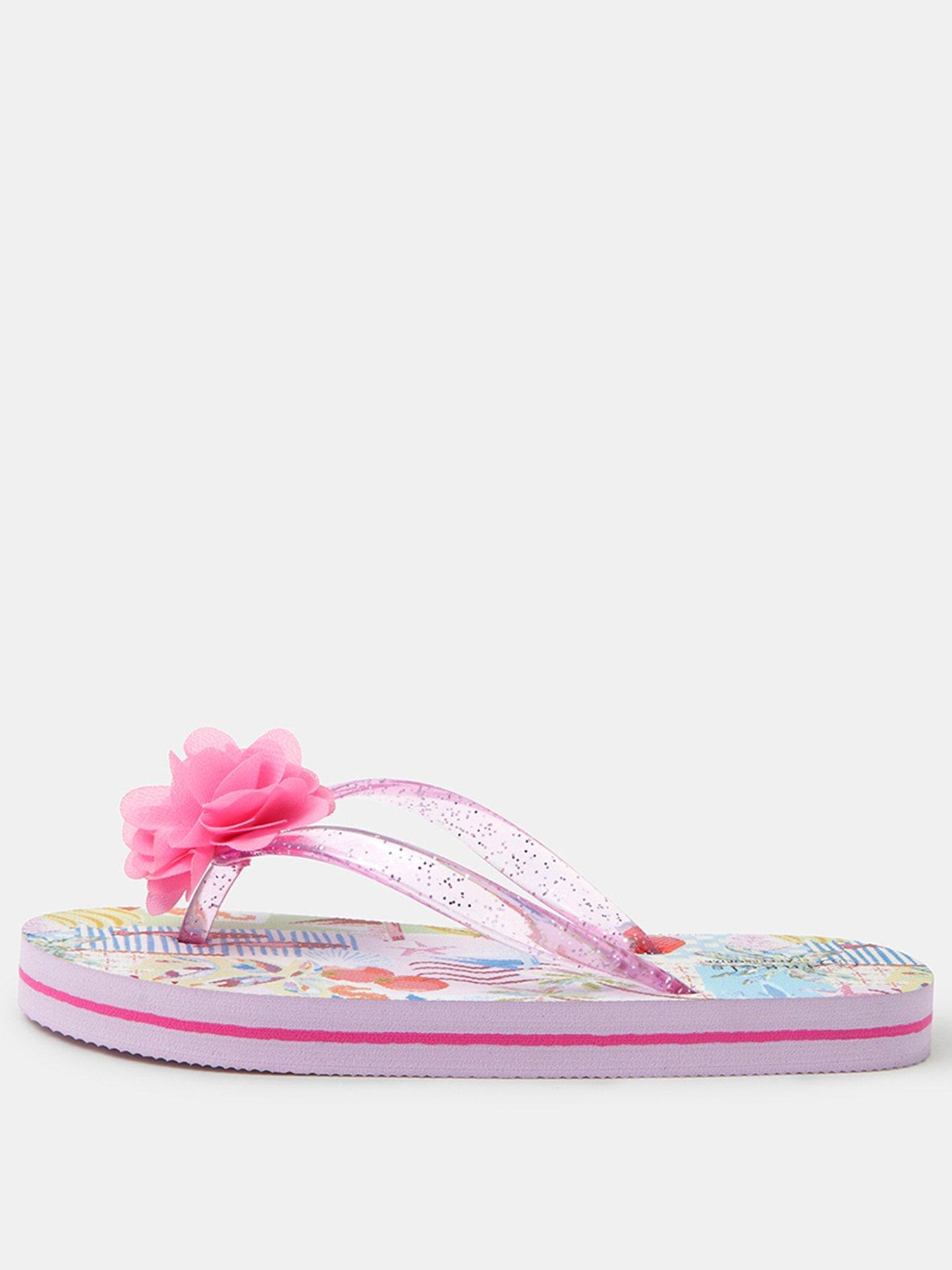 Image 2 of 3 of Accessorize Girls Corsage Flipflops - Multi