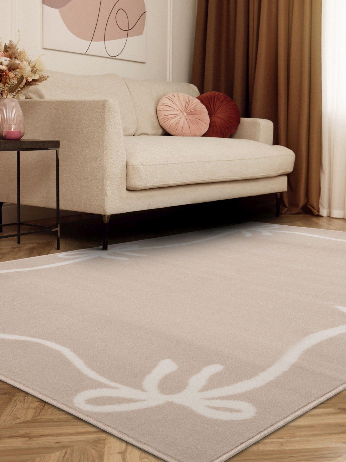 Image 1 of 5 of The Very Collection Maestro Bow Border Rug - Natural