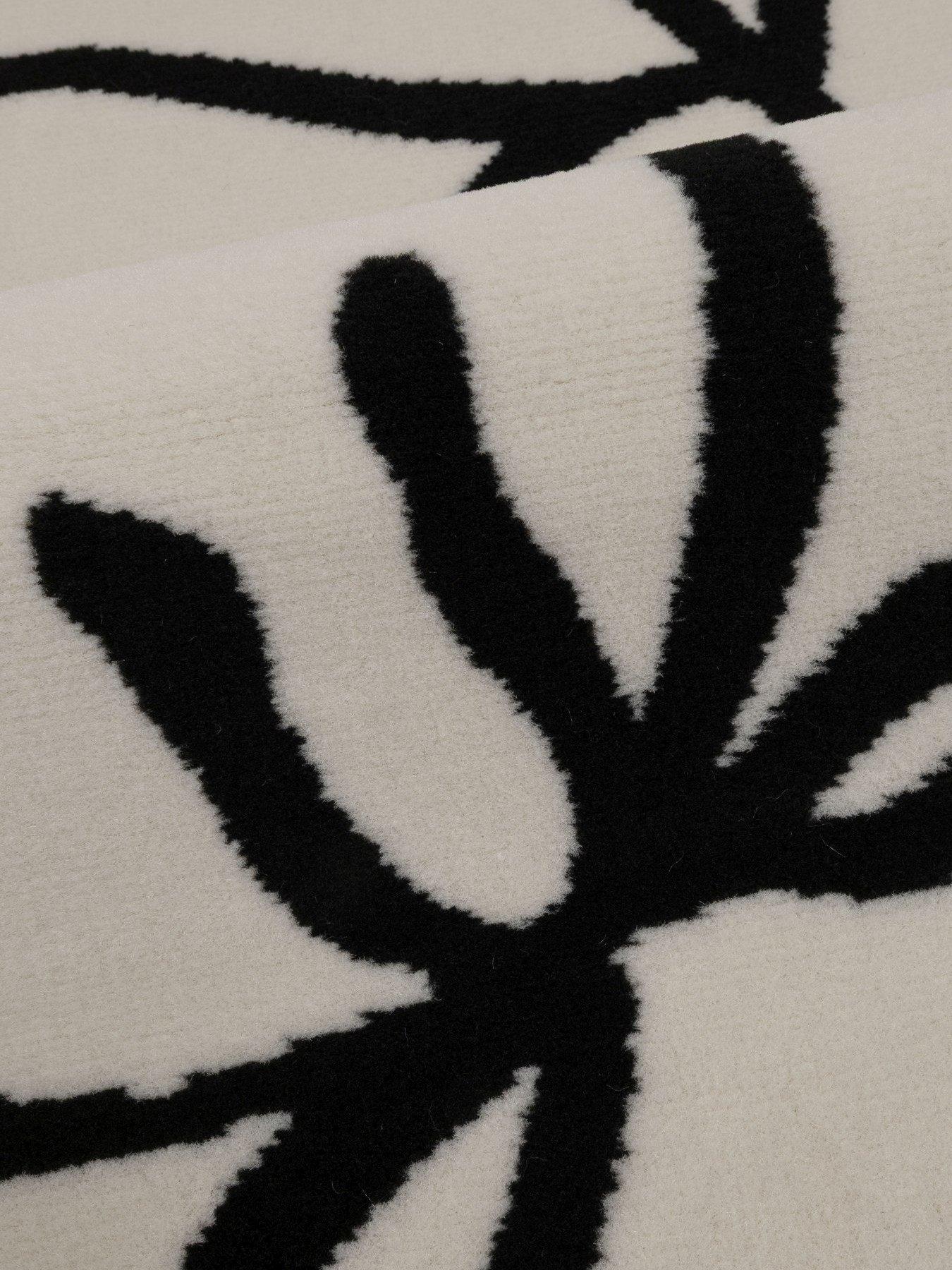 Image 3 of 4 of The Very Collection Maestro Bow Border Rug - Monochrome