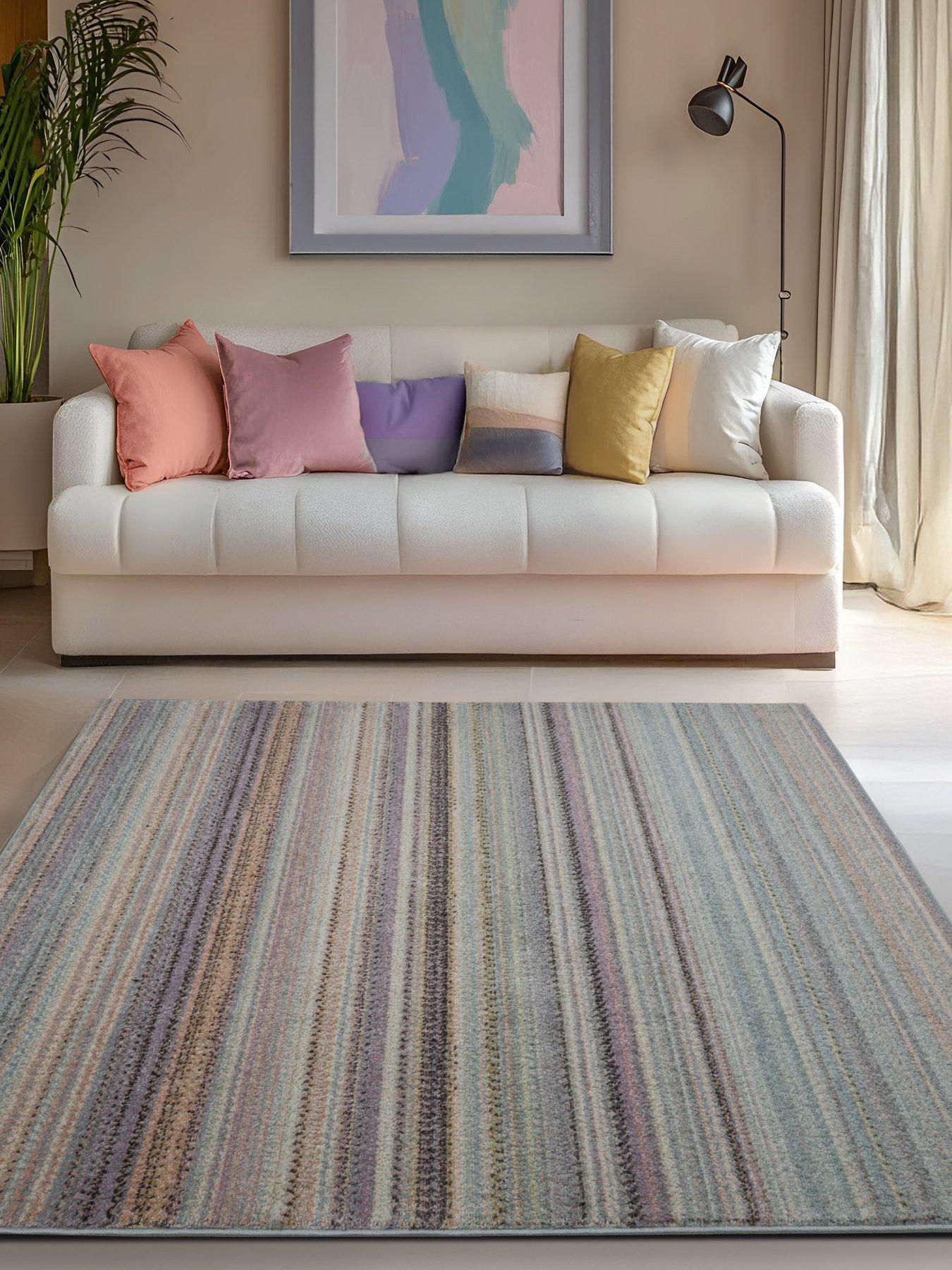 Image 5 of 5 of The Very Collection Echo Pastel Stripe Rug