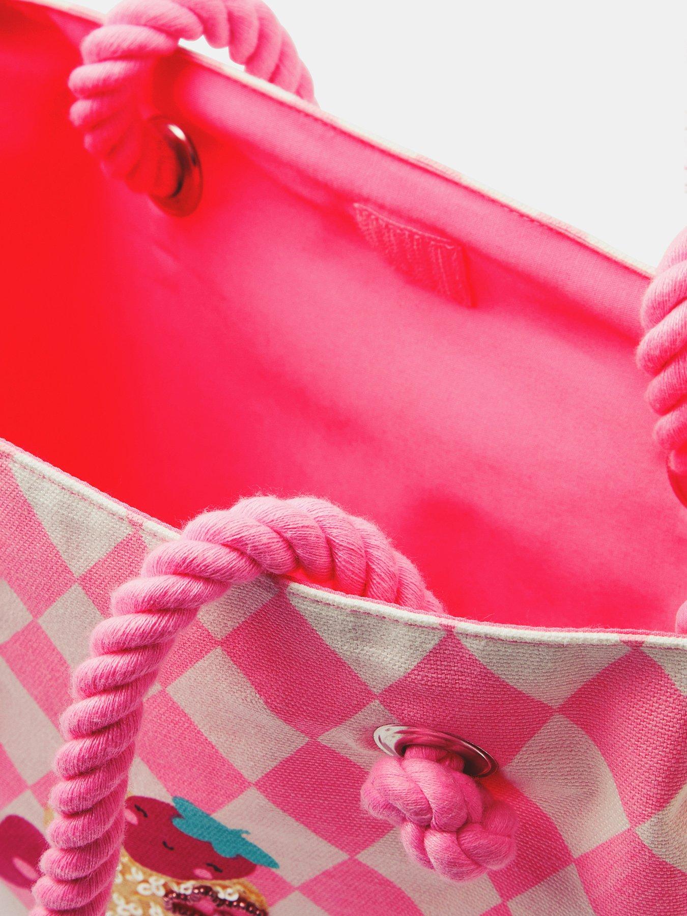 Image 3 of 3 of Accessorize Girls Icecream Embroidered Shopper Bag - Pink
