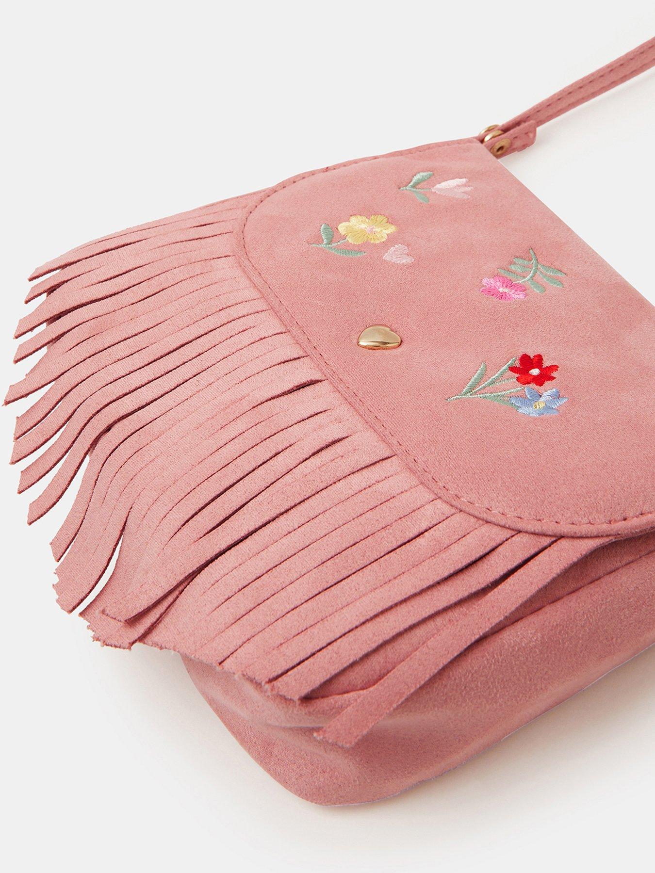 Image 3 of 4 of Accessorize Girls Floral Embroidered Cross Body Bag - Pink