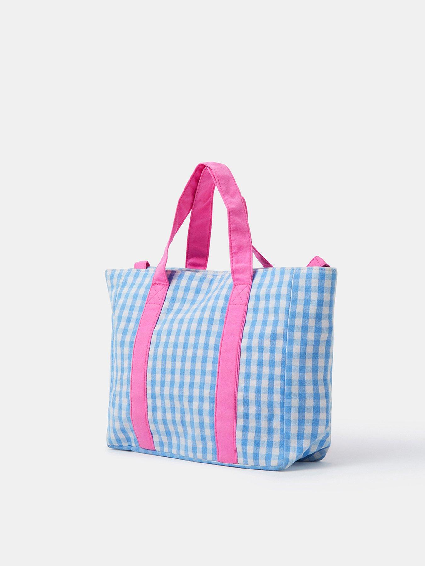 Image 2 of 4 of Accessorize Girls Gingham Cherry Tote Bag - Blue