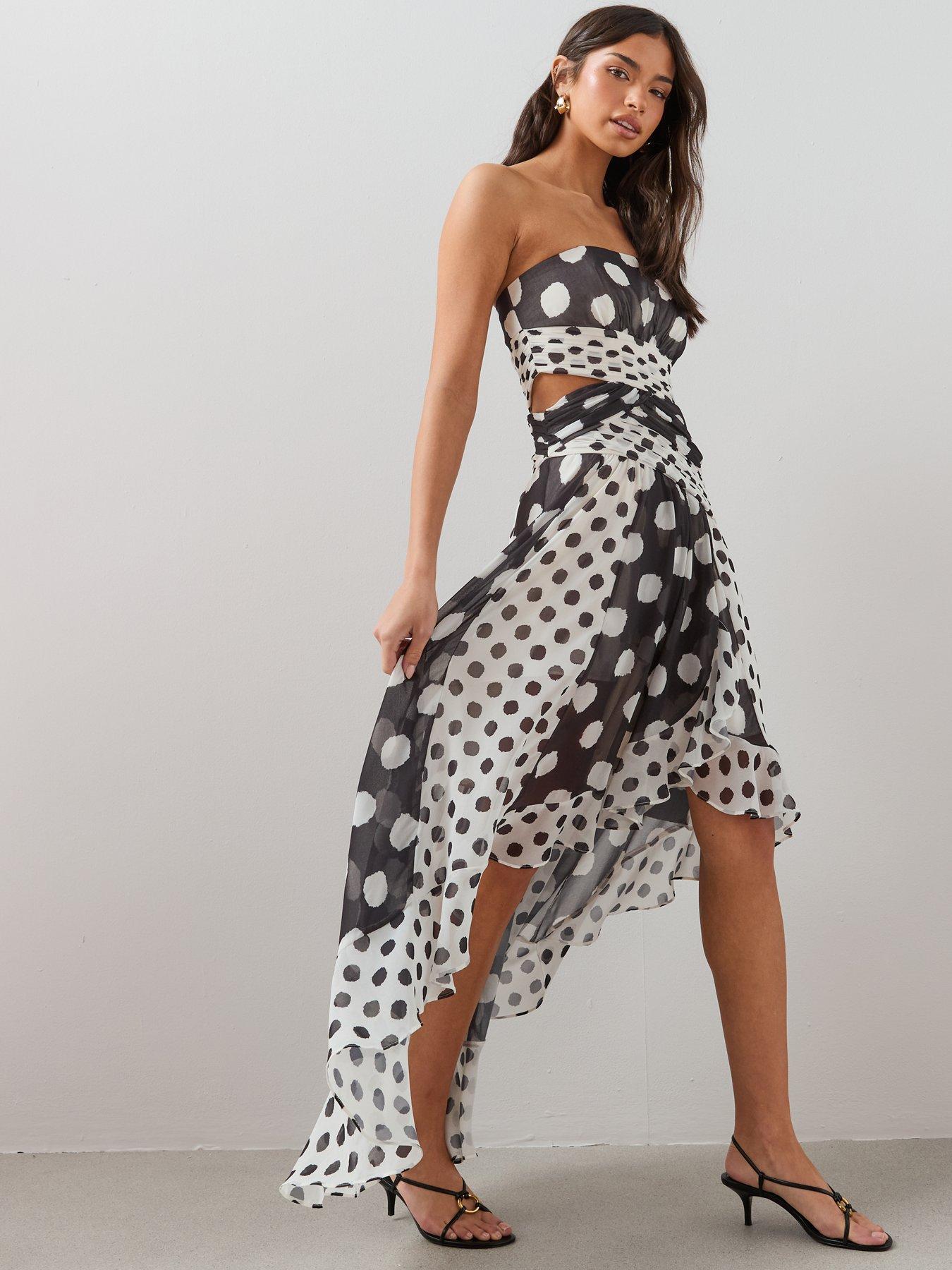 Image 4 of 6 of The Very Collection Cut Out Printed Asymmetric Dress - Print