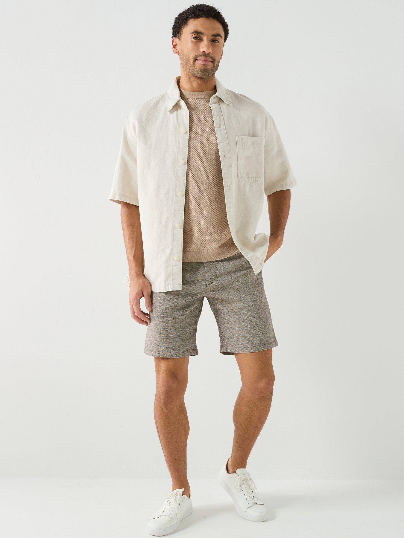 Image 3 of 6 of Selected Selected Brody Slim Fit Linen Shorts