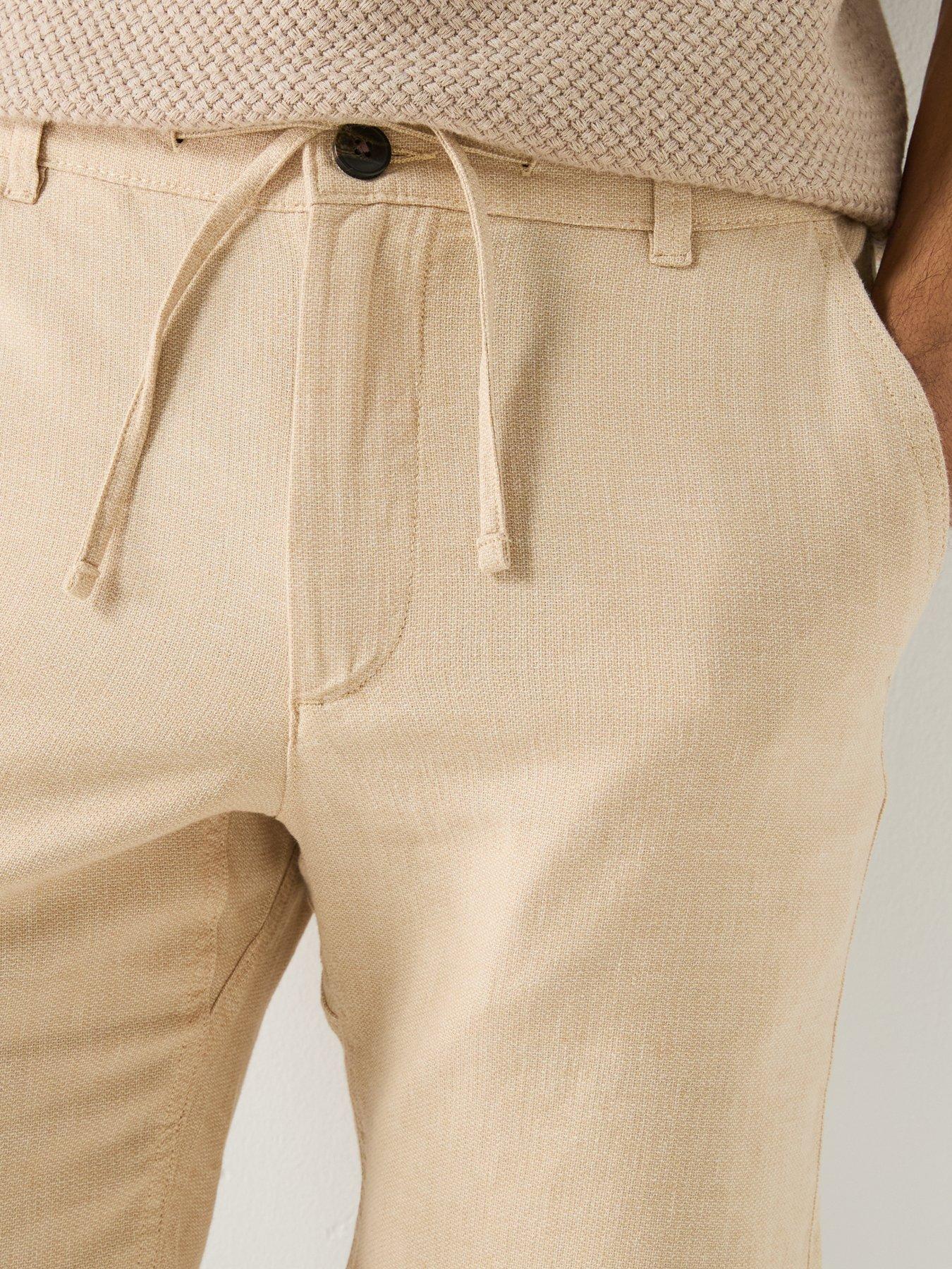 selected-brody-slim-fit-linen-shorts-brownoutfit
