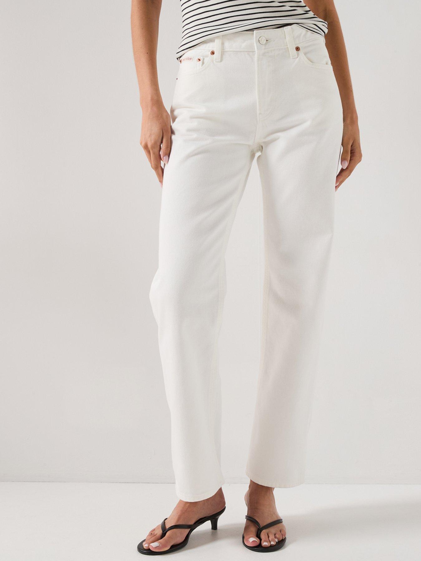 Image 1 of 6 of Calvin Klein Jeans '90s Straight Jean - White