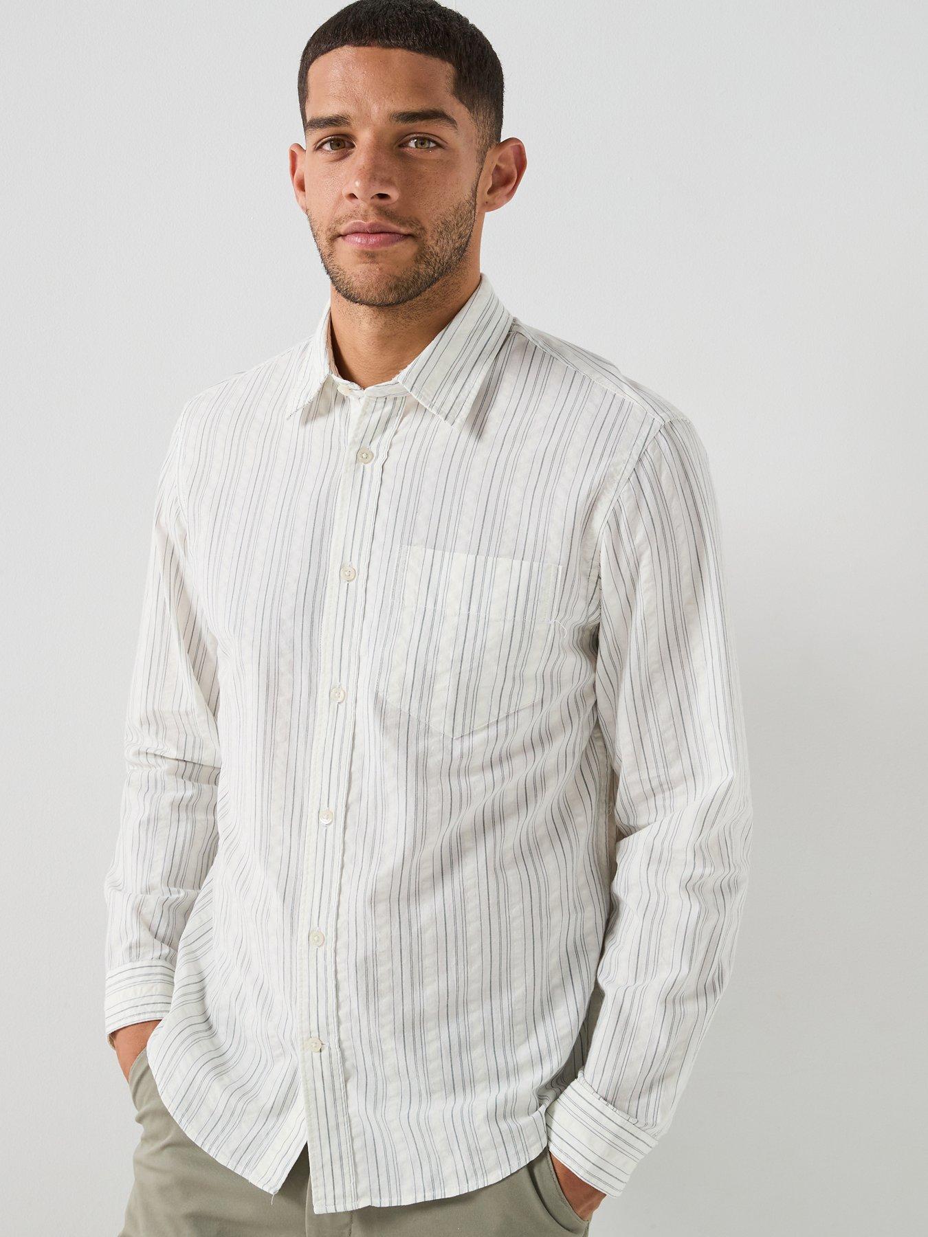 Selected Selected Freddie Mix Seersucker Long Sleeve Shirt