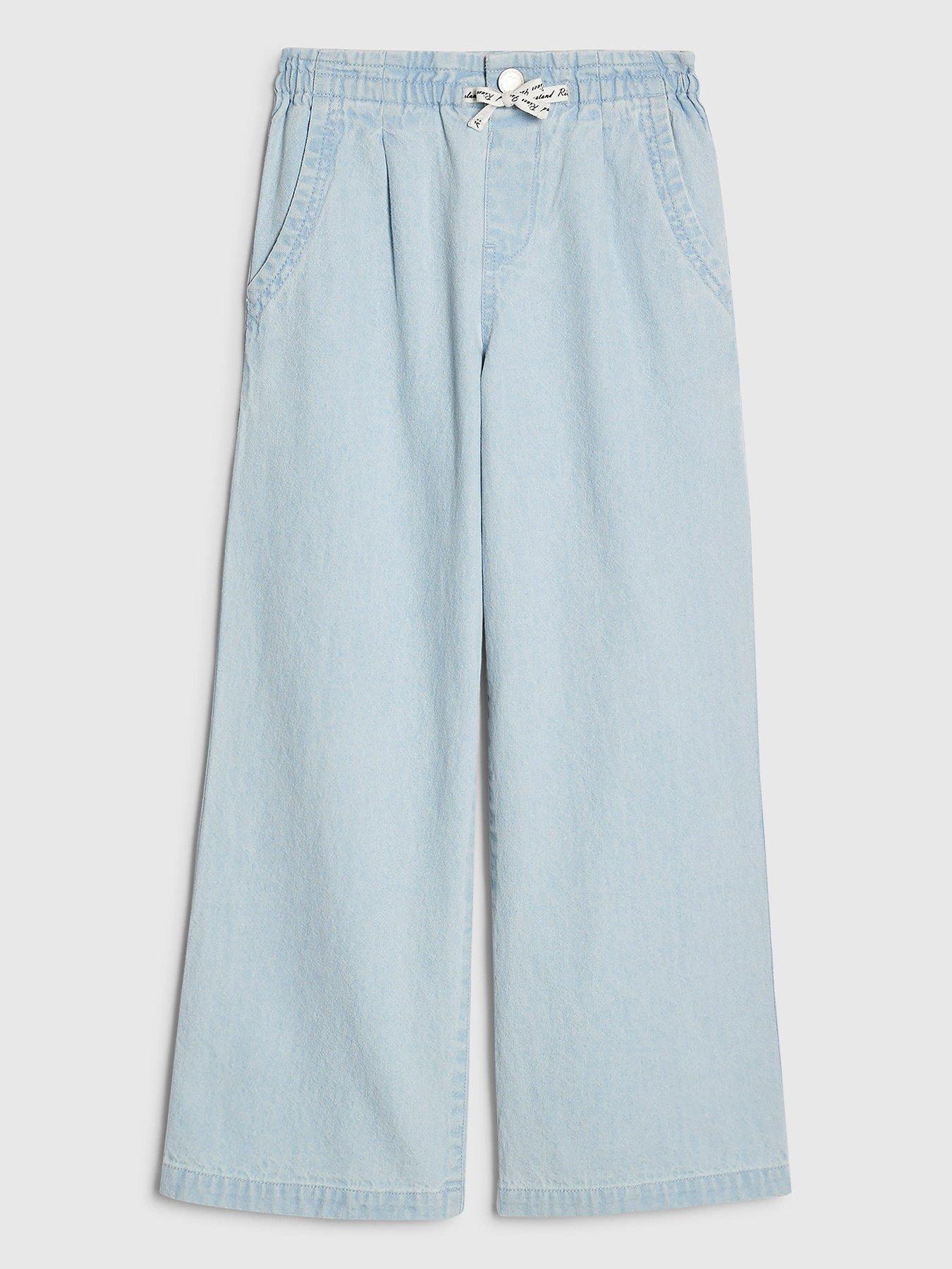 River Island Older Girls Wide Leg Jeans - Blue