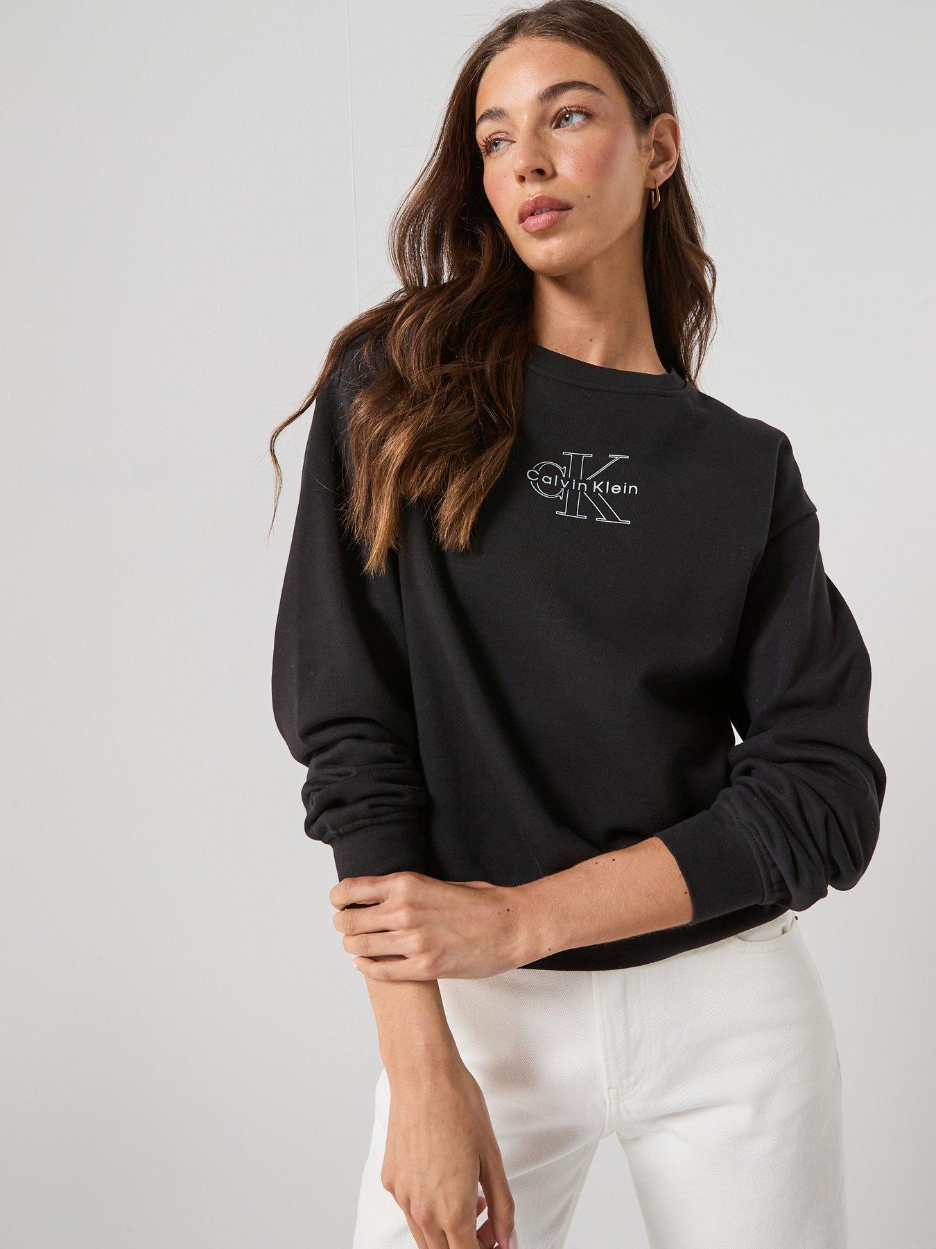 Calvin Klein Jeans Long Sleeve Foil Crew Sweatshirt - Black