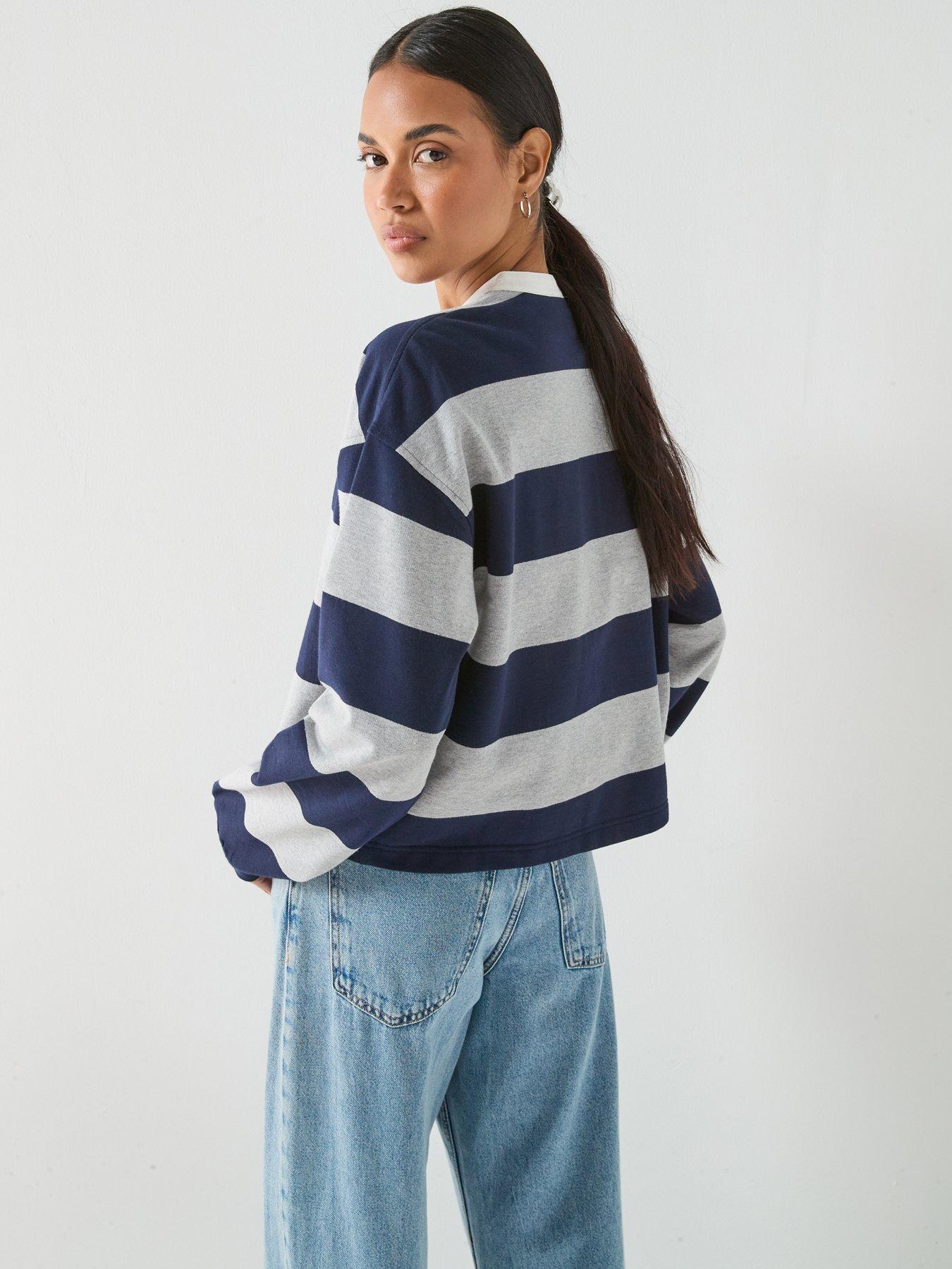 Image 2 of 5 of Calvin Klein Jeans Ls Varsity Striped Henley Top