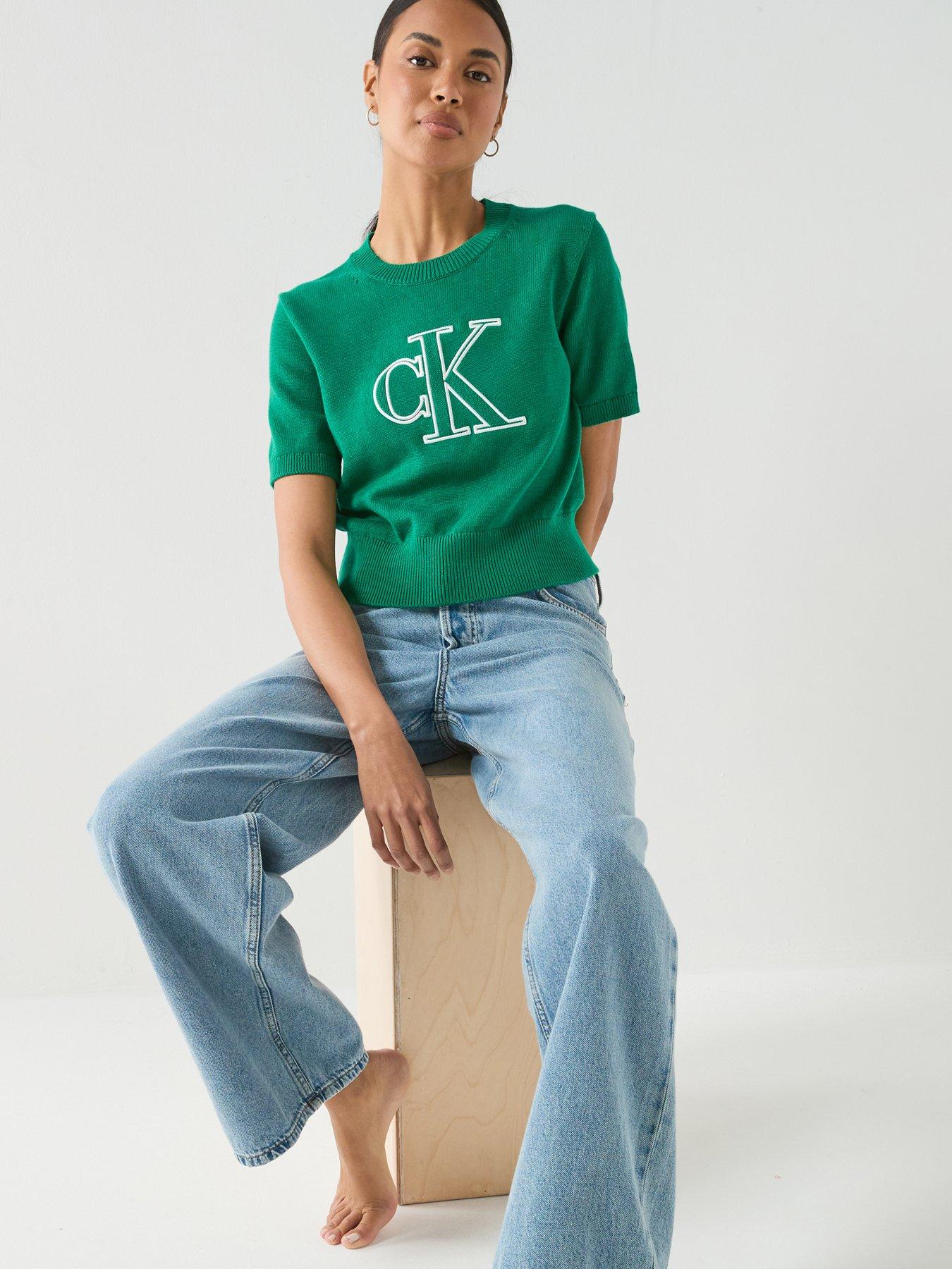 Image 1 of 6 of Calvin Klein Jeans Logo Ss Top