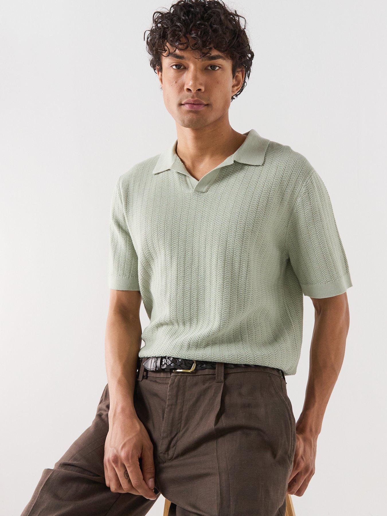 selected-mattis-linen-blend-open-collar-polo-shirt-light-greenoutfit
