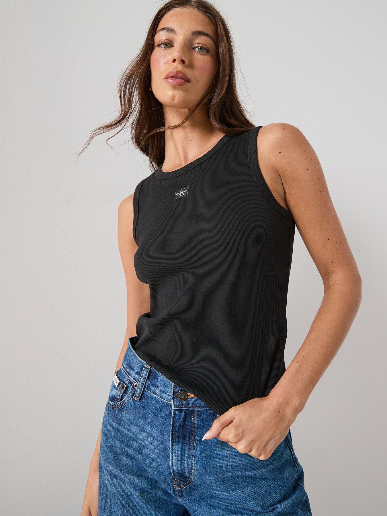 Image 5 of 6 of Calvin Klein Jeans Baby Rib Tank Top - Black