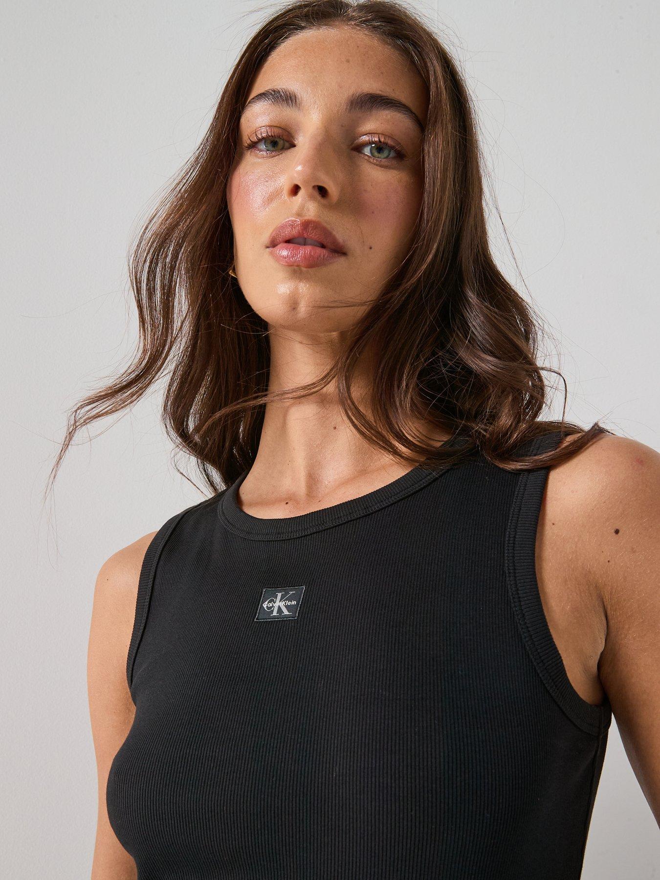 Image 6 of 6 of Calvin Klein Jeans Baby Rib Tank Top - Black