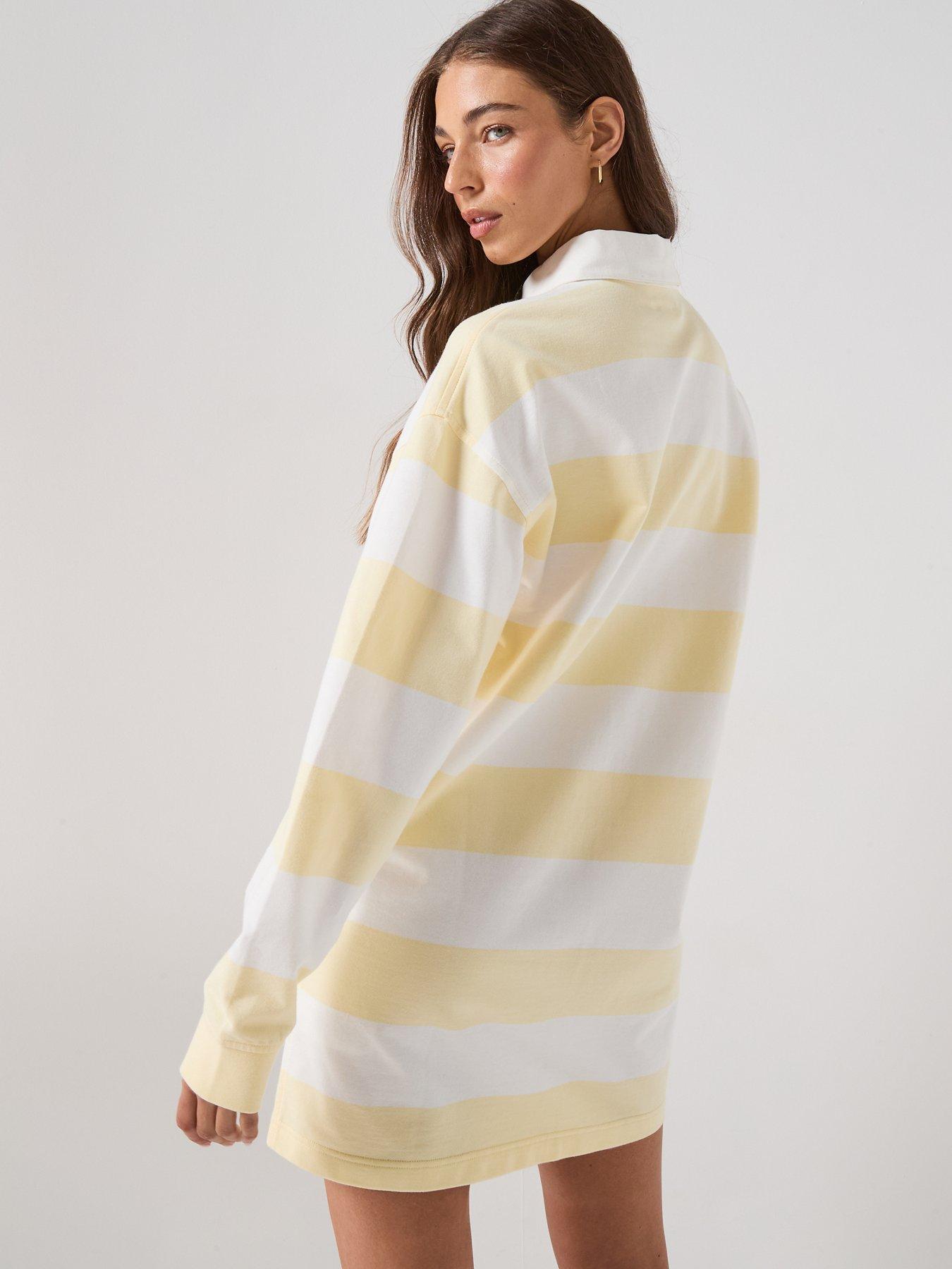 Image 2 of 5 of Calvin Klein Jeans Ls Varsity Stripe Mini Polo Dres