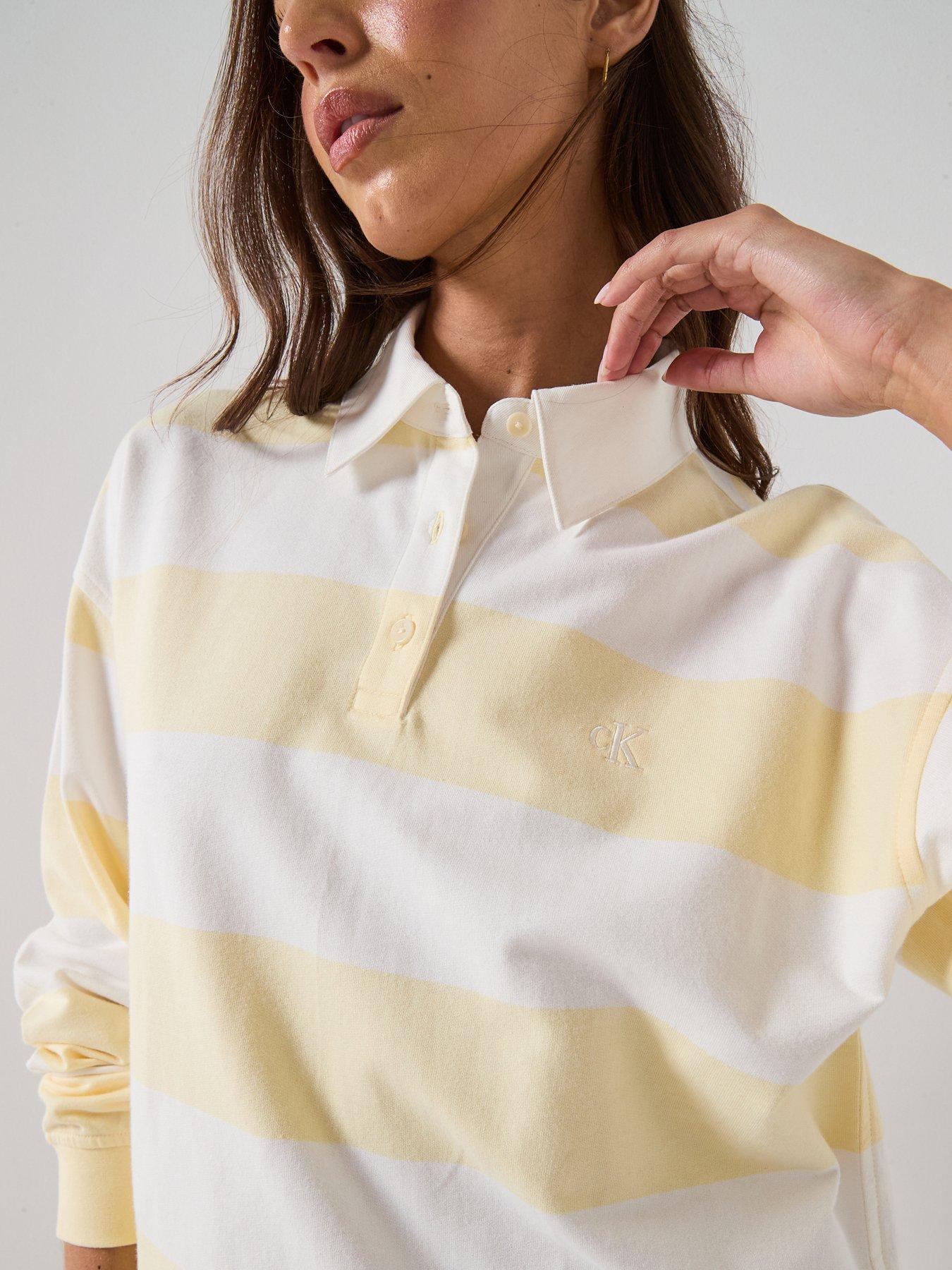 Image 4 of 5 of Calvin Klein Jeans Ls Varsity Stripe Mini Polo Dres
