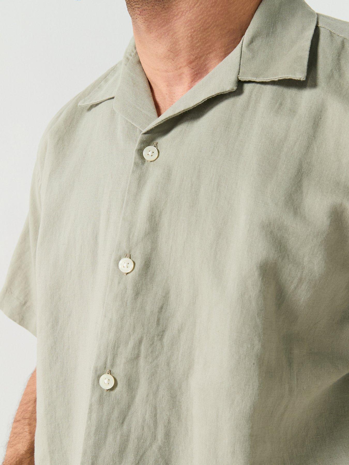 Image 4 of 5 of Selected Selected Clay Short Sleeve Linen Blend Shirt