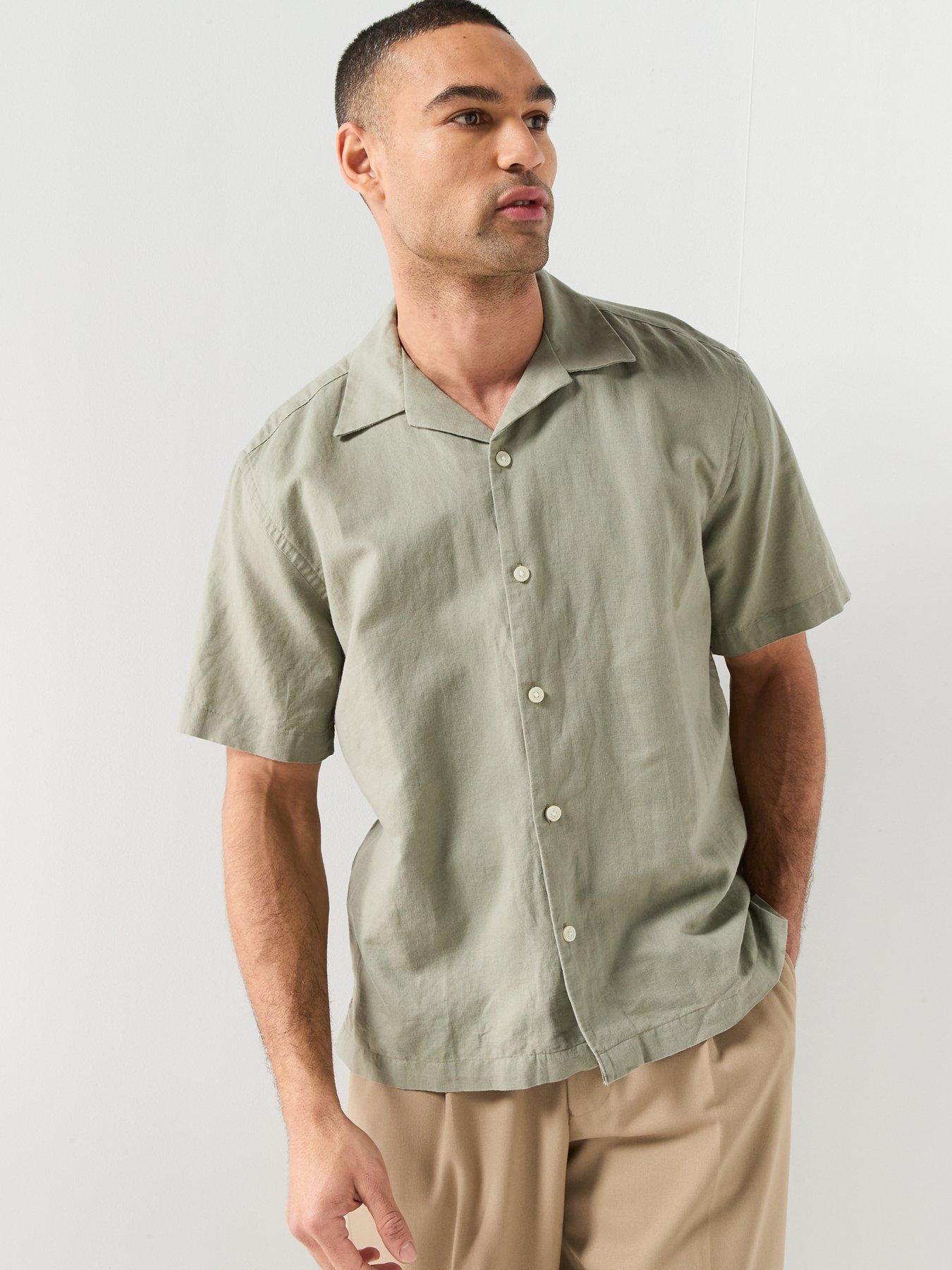 selected-selected-clay-short-sleeve-linen-blend-shirtdetail
