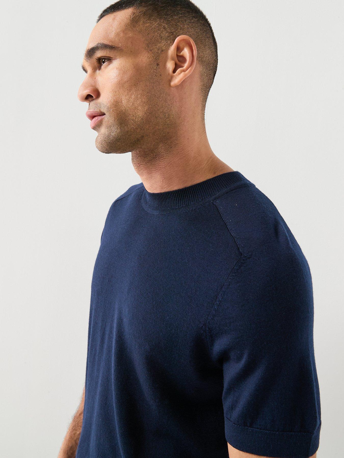 Image 4 of 5 of Selected Selected Tray Merino Knitted T-shirt