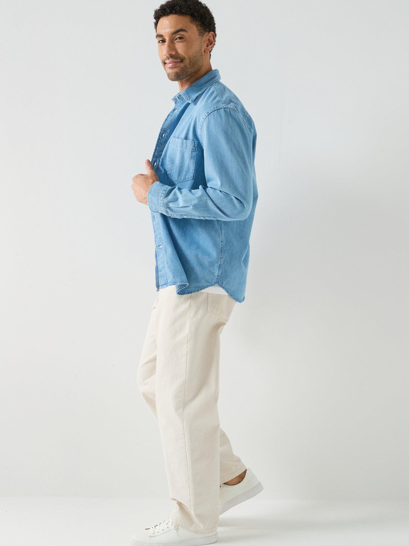 Image 6 of 6 of Selected Selected Carlo Lond Sleeve Denim Shirt